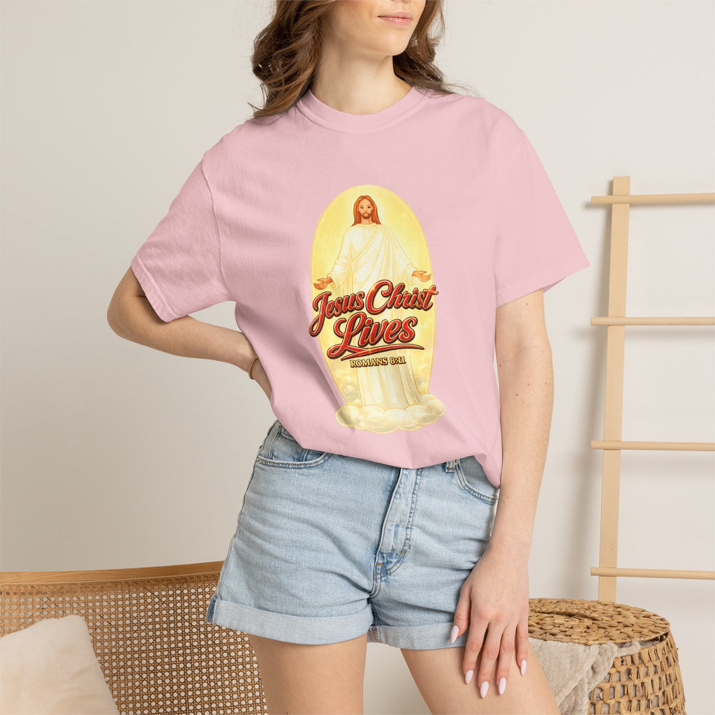 Jesus Christ Lives T-Shirt — Faith Graphic Tee with ‘Full Armor of God’ Back