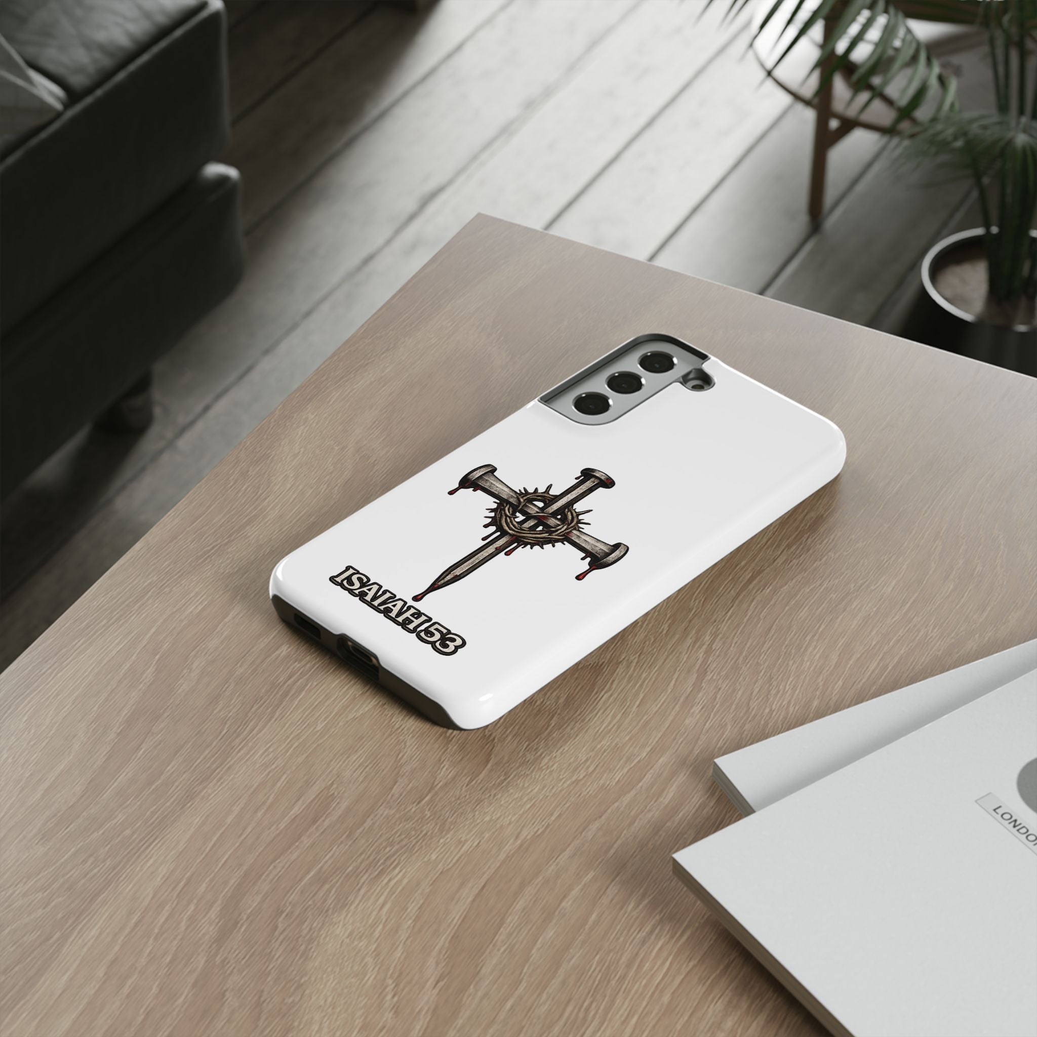 Isaiah 53 Cross Phone Case – Christian Faith Tough Phone Cover