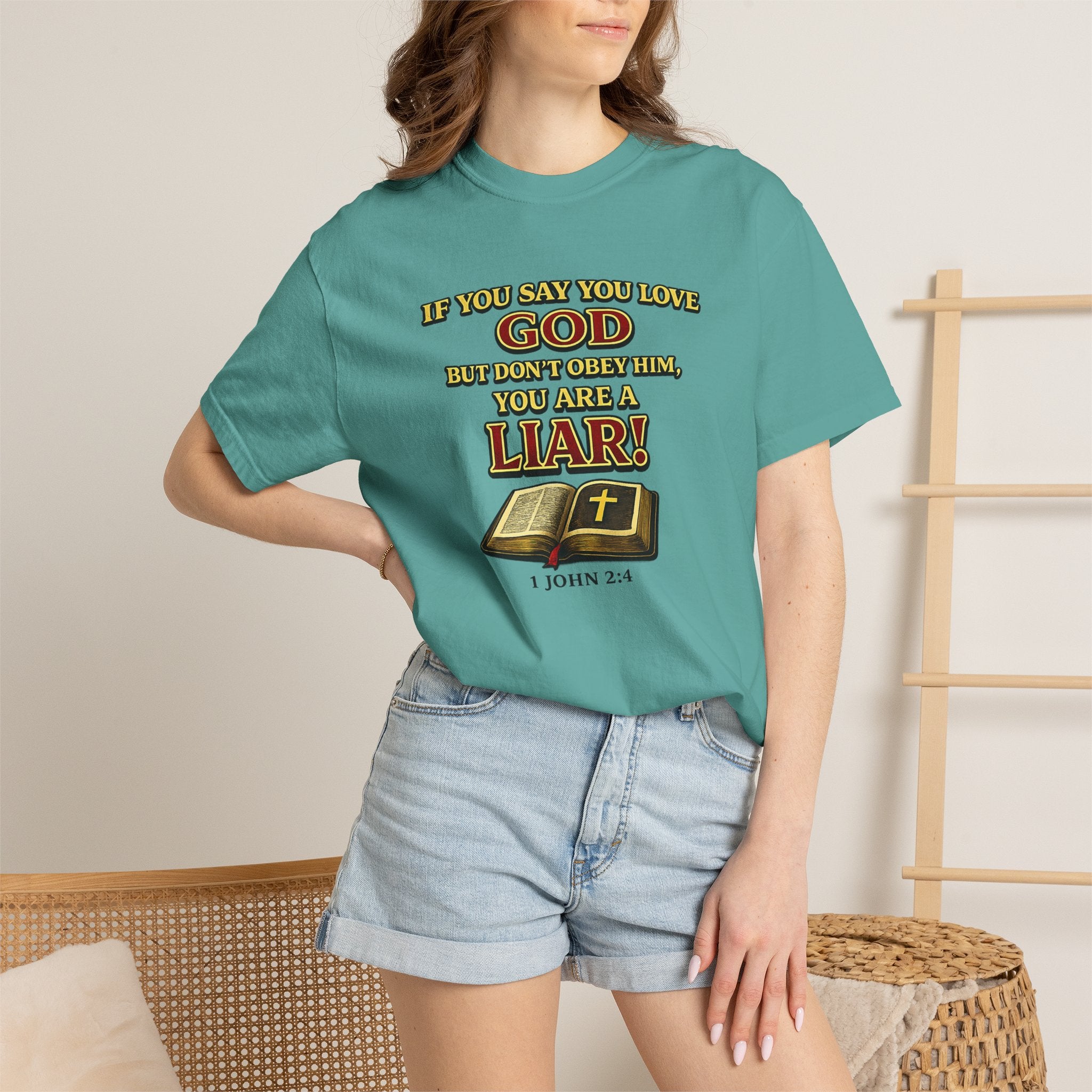 Christian T-Shirt "If You Say You Love God" Bible Verse Tee