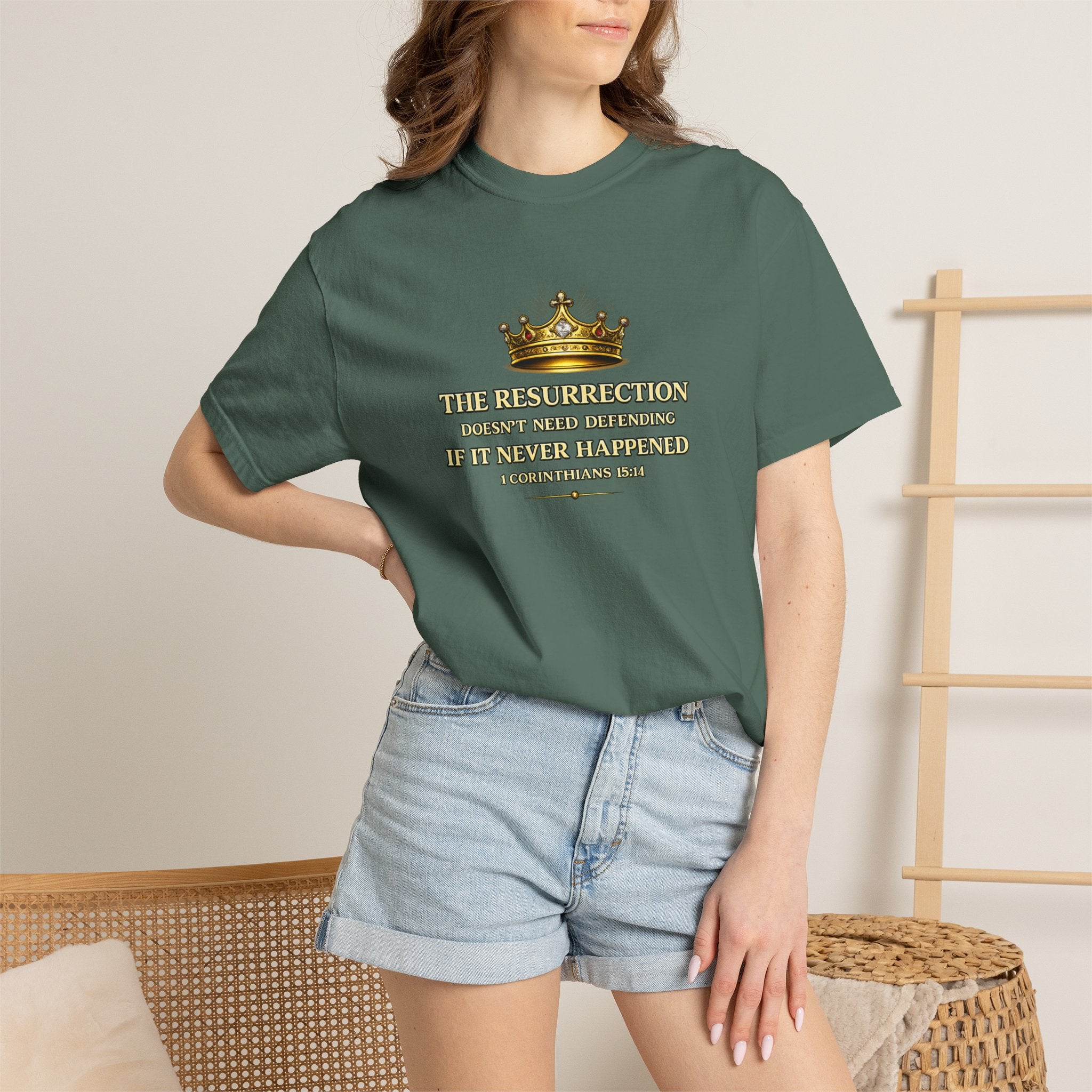 Resurrection Crown T-Shirt — Biblical 1 Corinthians Faith Tee