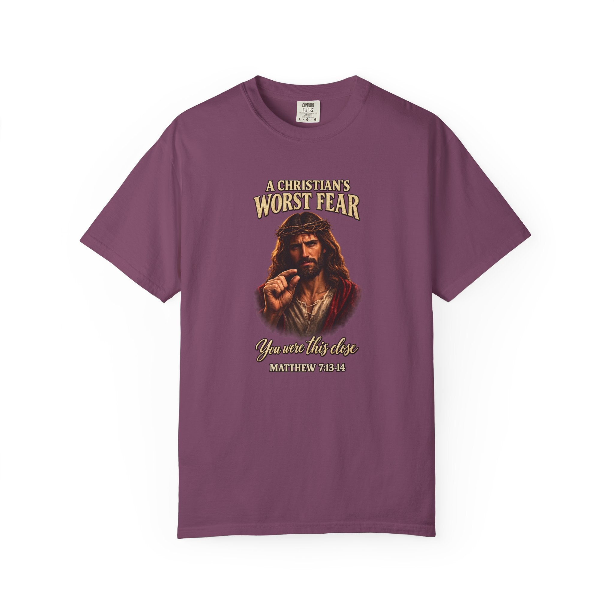 Christian T-Shirt "A Christian's Worst Fear" — Jesus Graphic Tee with "Full Armor of God" Back