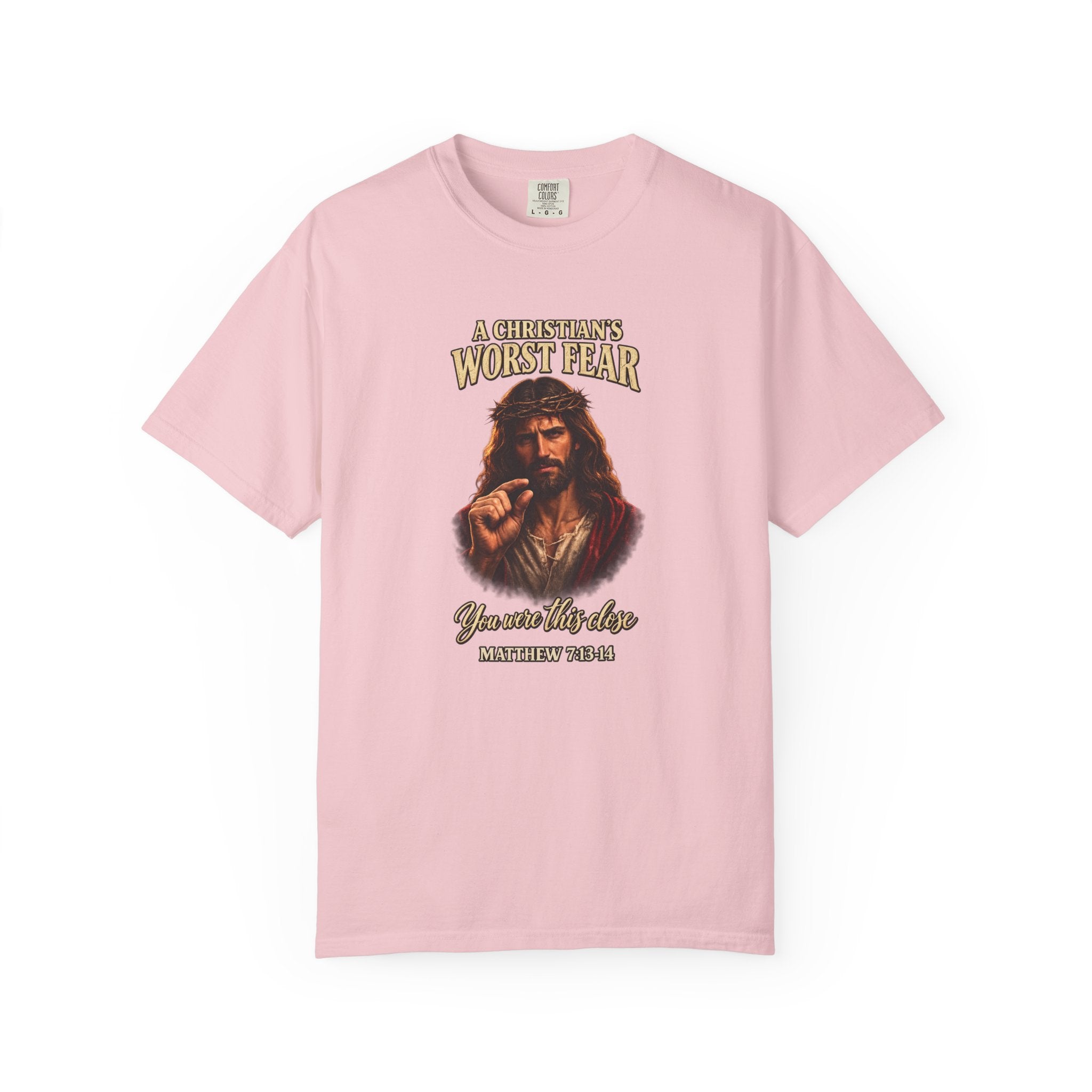 Christian T-Shirt "A Christian's Worst Fear" — Jesus Graphic Tee with "Full Armor of God" Back