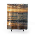 Sunset Fishing Shower Curtain – Tranquil Seascape Bathroom Decor