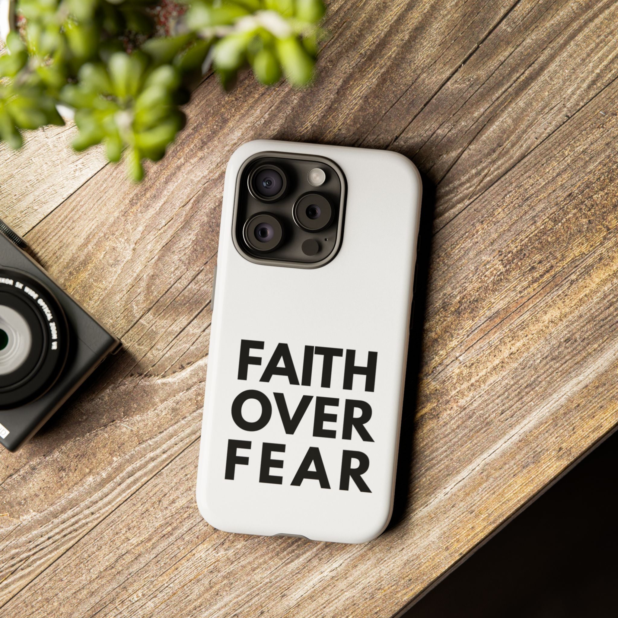 Faith Over Fear Phone Case — Inspirational Christian Protective Cover
