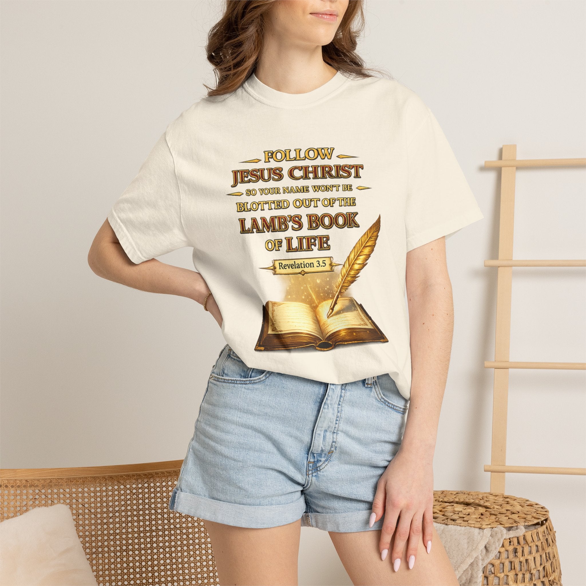 Follow Jesus Christ T-Shirt — "Blotted Out of the Lamb's Book of Life" Religious Christian Tee