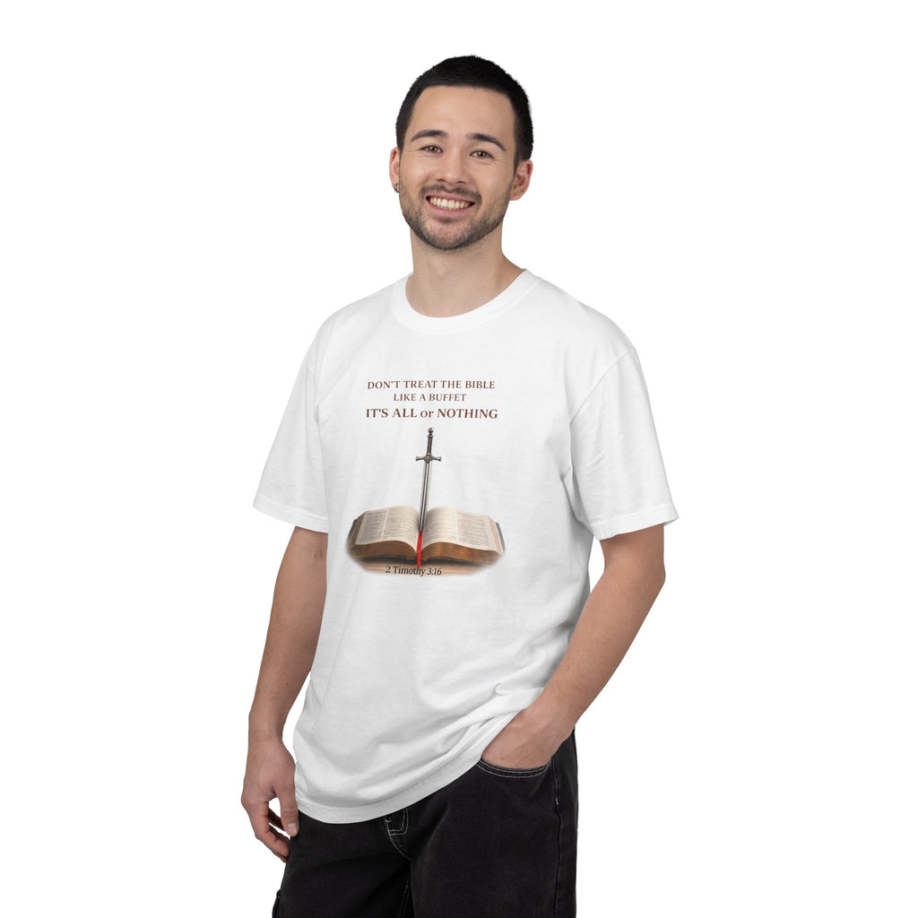 Bible & Sword T‑Shirt — Faith, Justice & Courage Christian Tee