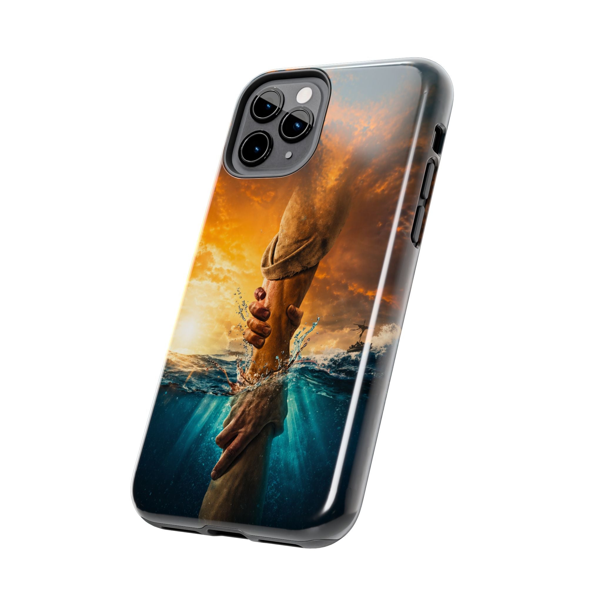 Phone Case — 'He Will Lift You' Inspirational Rescue Design