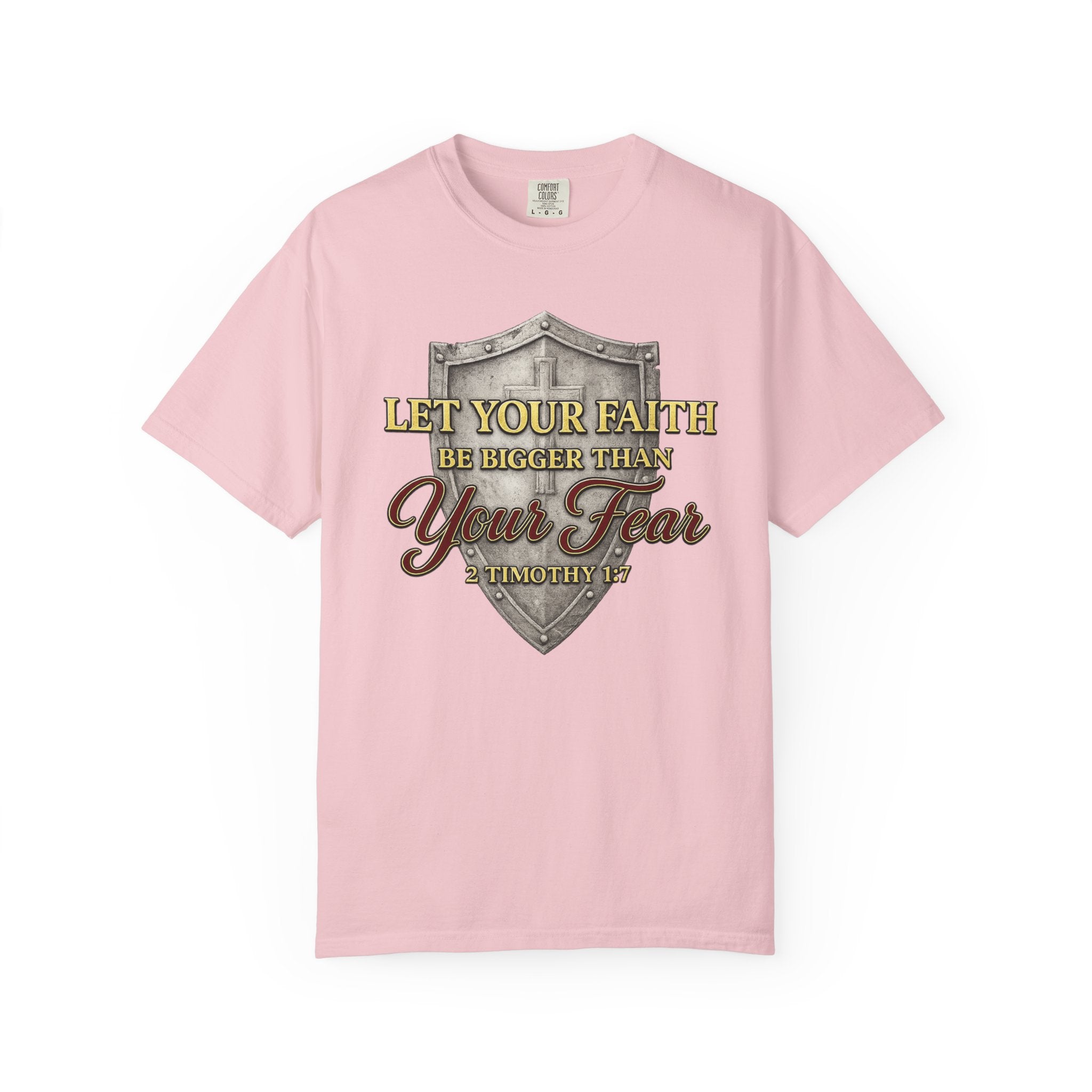 Faith Shield T-Shirt — "Let Your Faith Be Bigger Than Your Fear" Inspirational Christian Tee