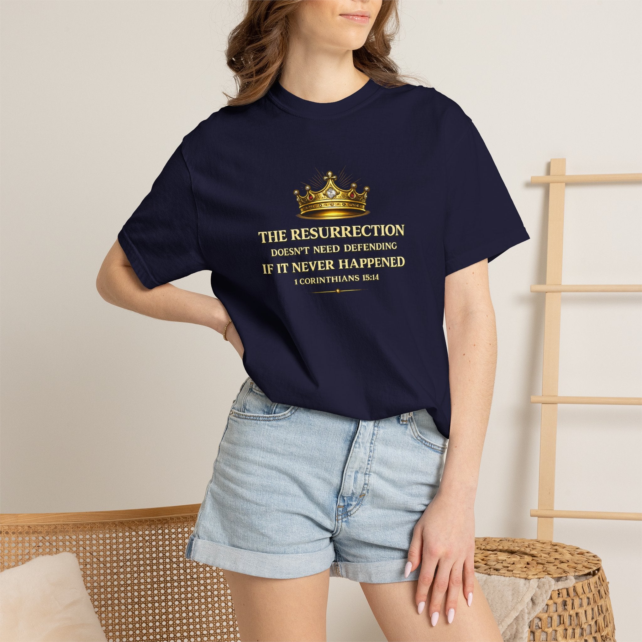 Resurrection Crown T-Shirt — Biblical 1 Corinthians Faith Tee