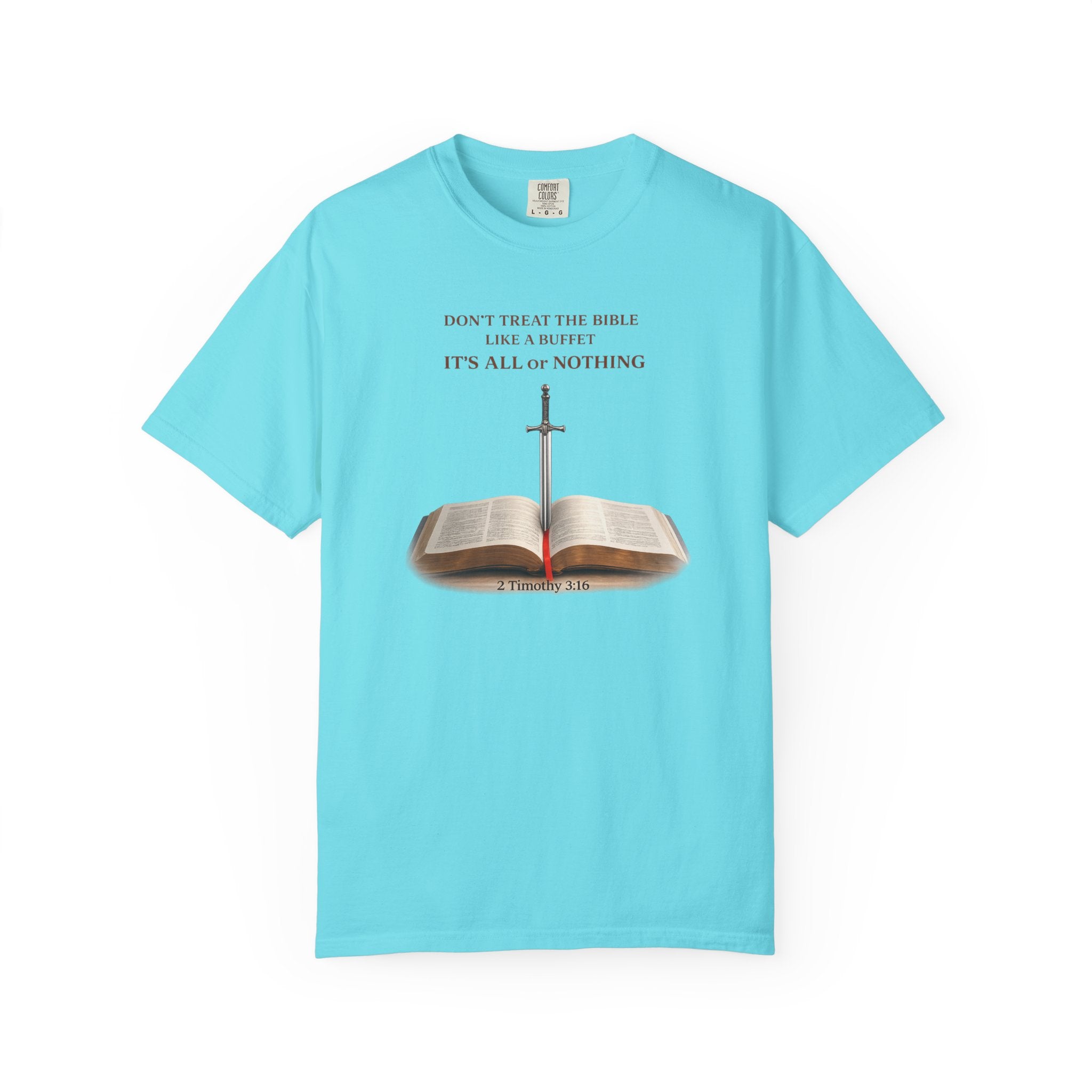 Bible & Sword T‑Shirt — Faith, Justice & Courage Christian Tee
