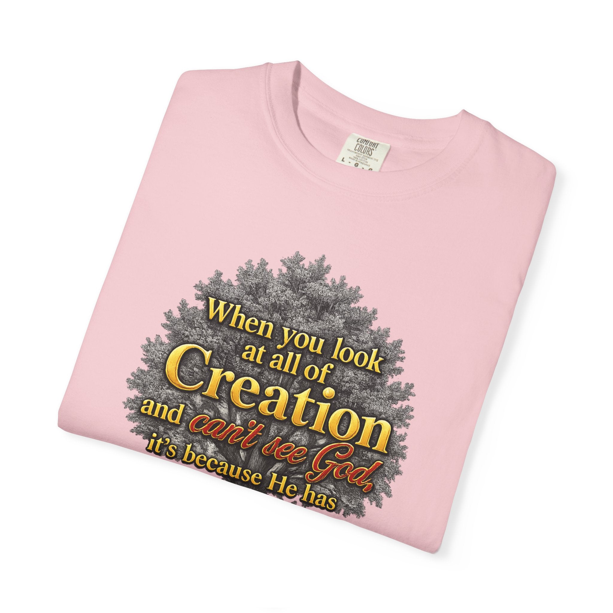 Creation Tree Christian T-Shirt — "When you look at all of Creation" Inspirational Faith Tee