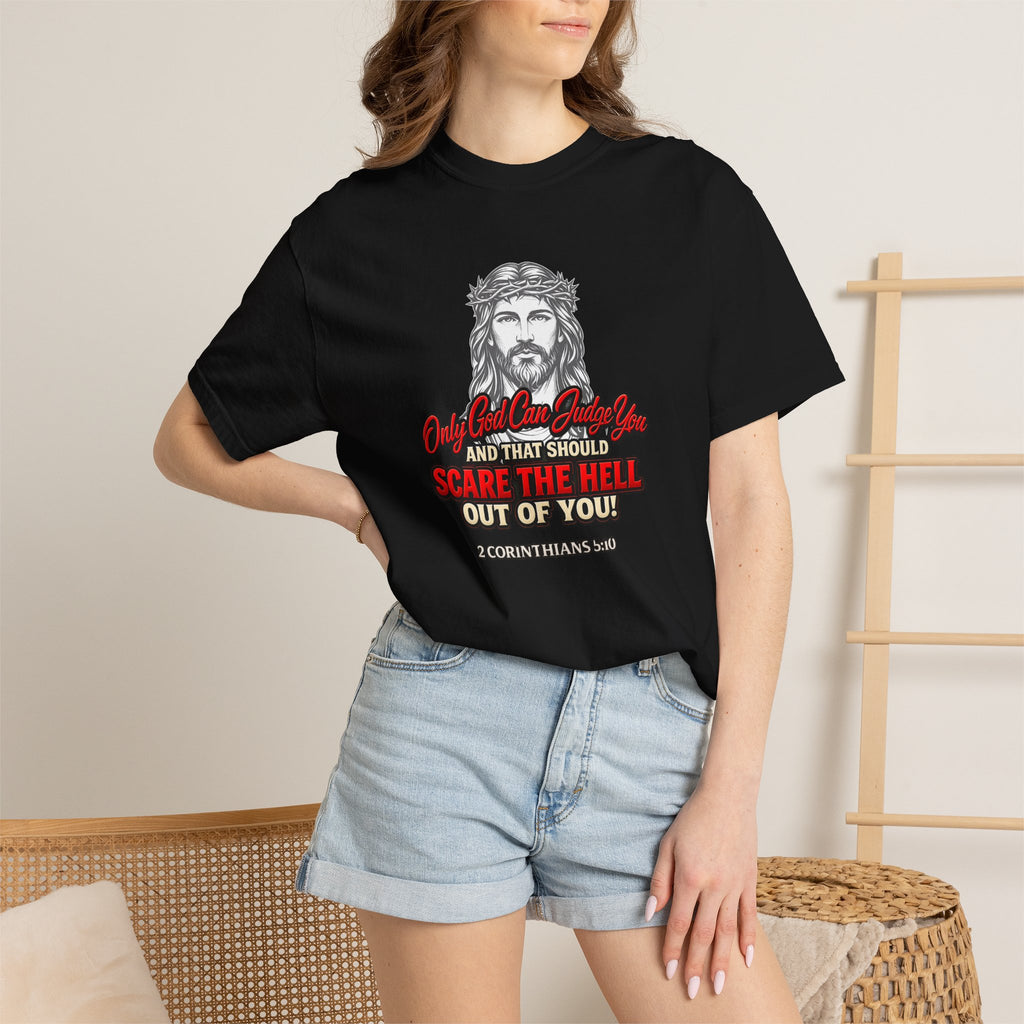 Religious Graphic T-Shirt — "Only God Can Judge You" (Full Armor of God)