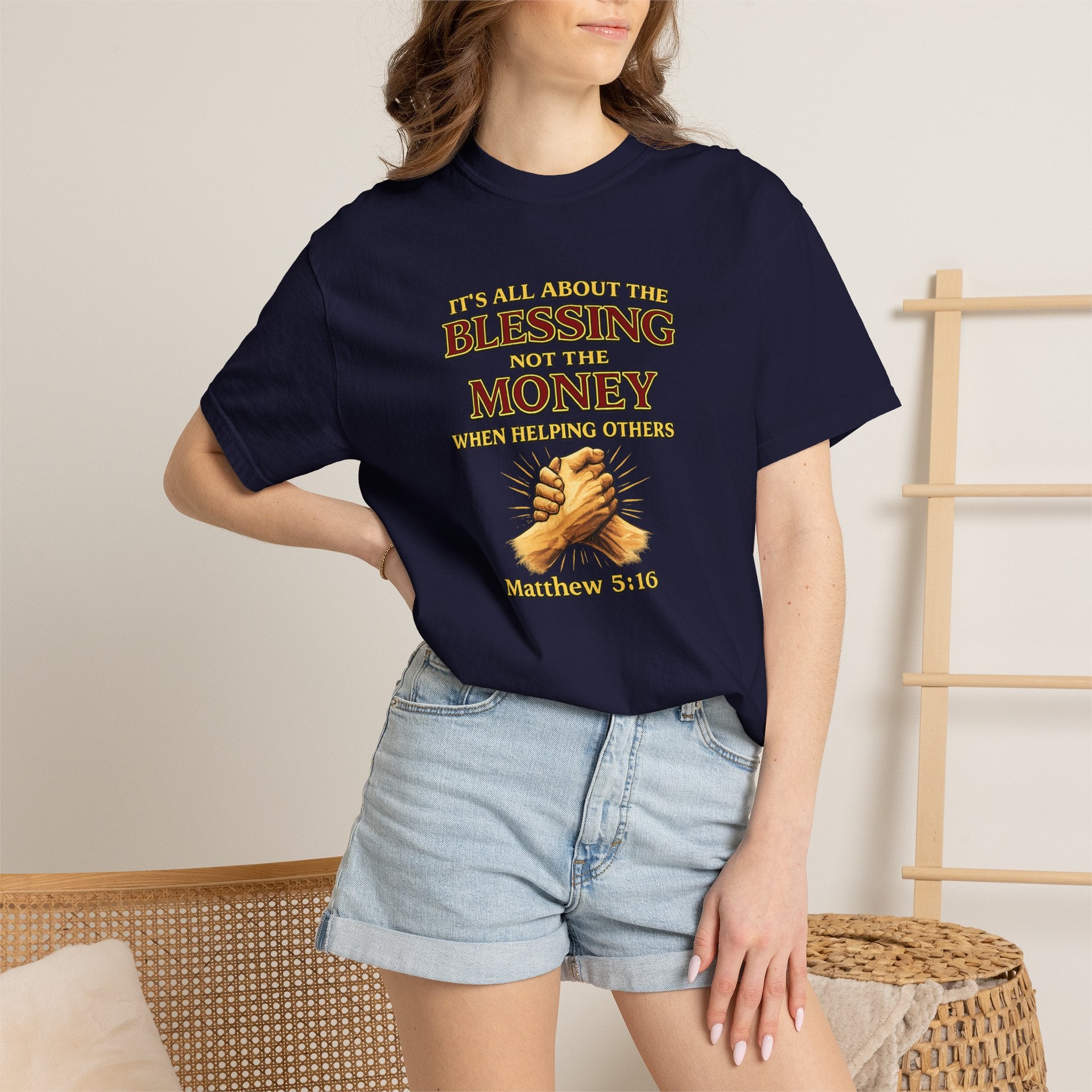 Blessing Not Money T-Shirt — Matthew 6:19 Christian Prayer Tee