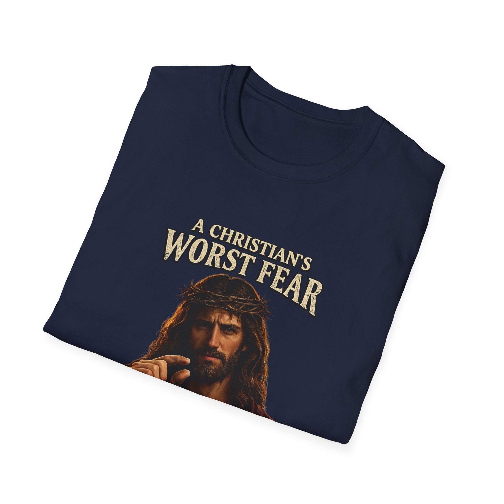 T-Shirt — “A Christian’s Worst Fear: You Were This Close” Vintage Jesus Holiday Tee