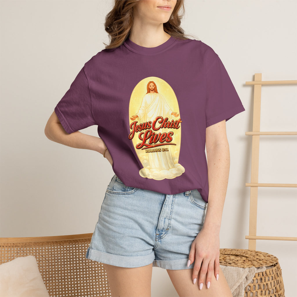 Jesus Christ Lives T-Shirt — Faith Graphic Tee with ‘Full Armor of God’ Back