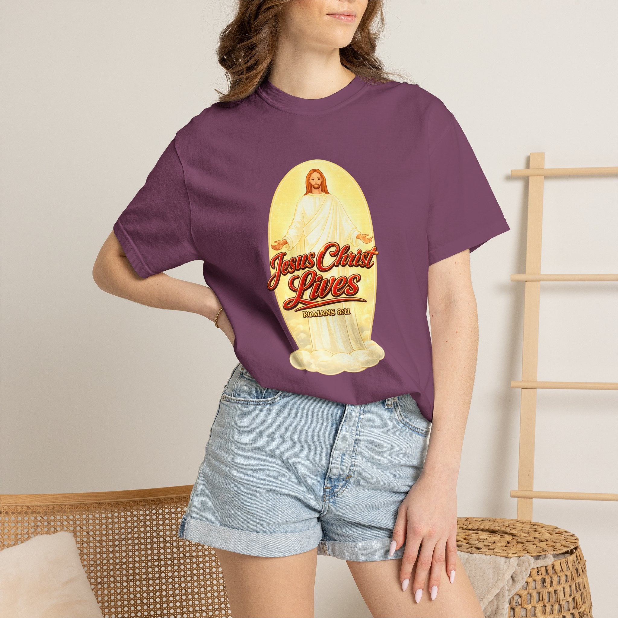 Jesus Christ Lives T-Shirt — Faith Graphic Tee with ‘Full Armor of God’ Back