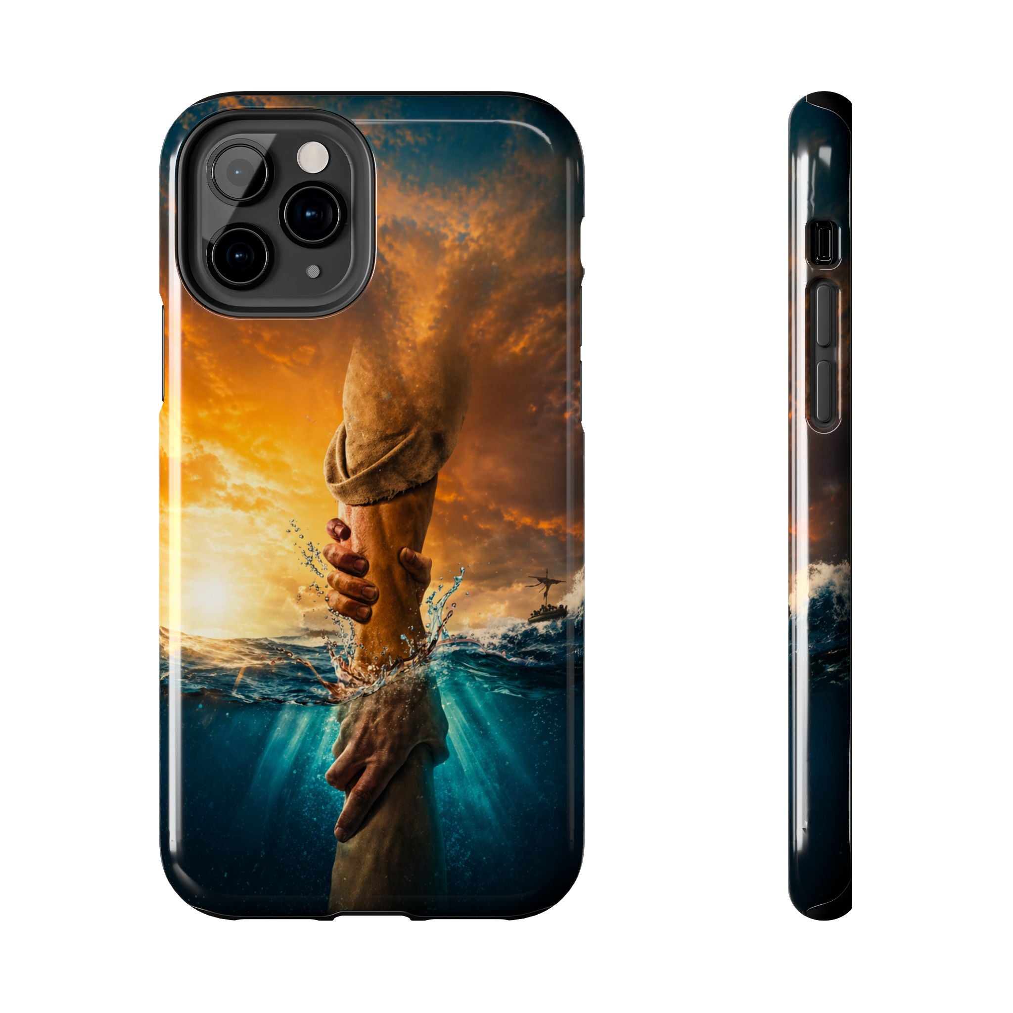 Phone Case — 'He Will Lift You' Inspirational Rescue Design
