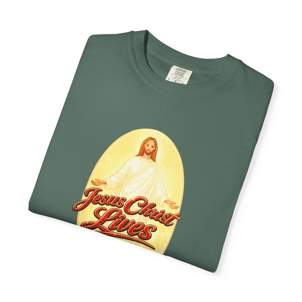 Jesus Christ Lives T-Shirt — Faith Graphic Tee with ‘Full Armor of God’ Back