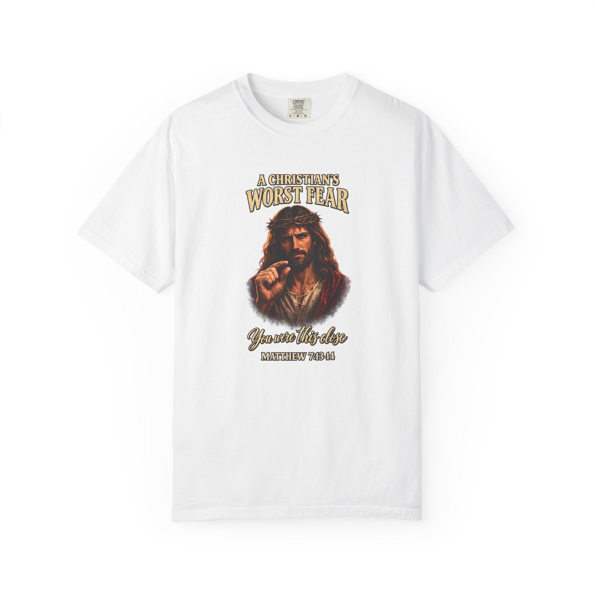 Christian T-Shirt "A Christian's Worst Fear" — Jesus Graphic Tee with "Full Armor of God" Back