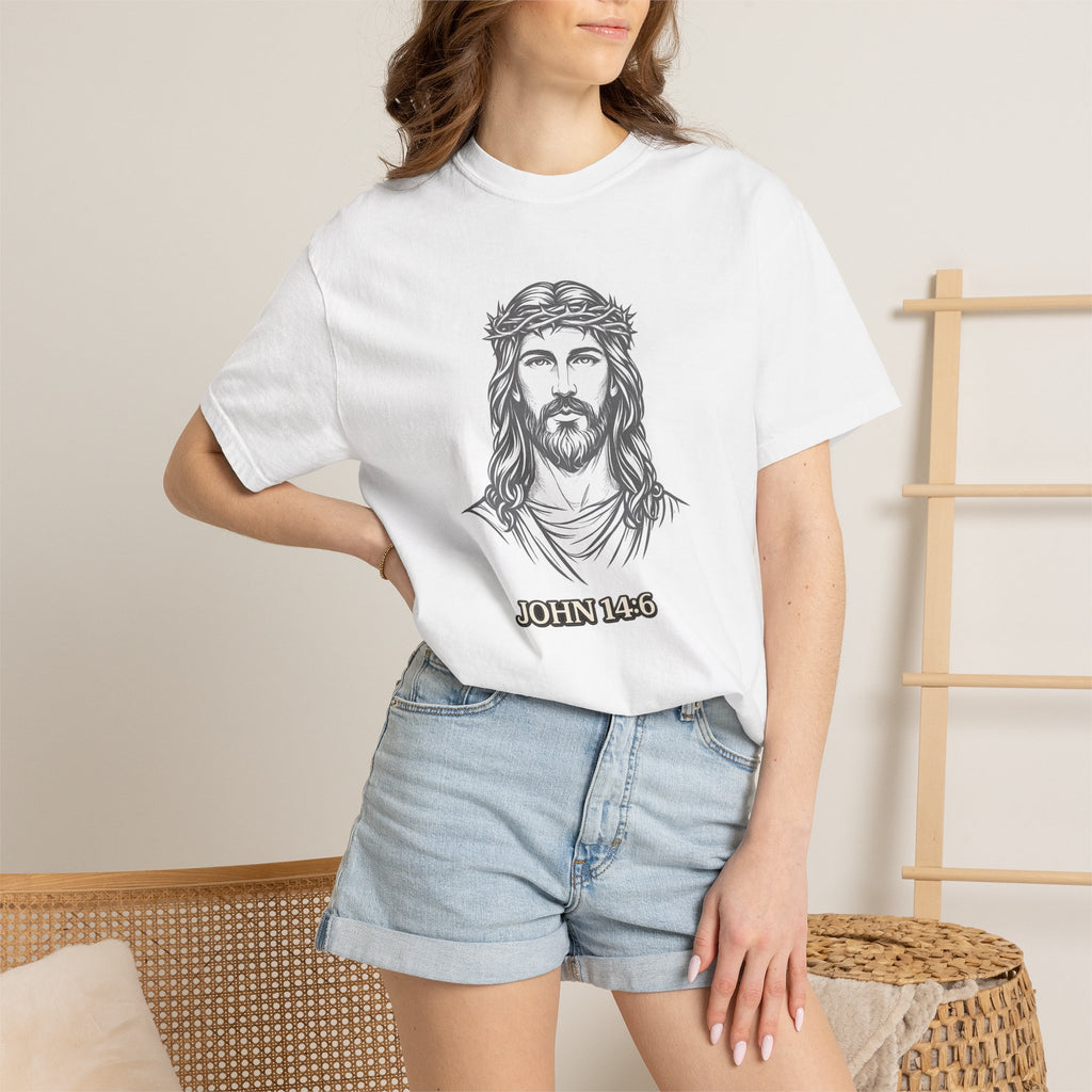 Jesus Portrait T-Shirt — John 14:6 Faith Tee