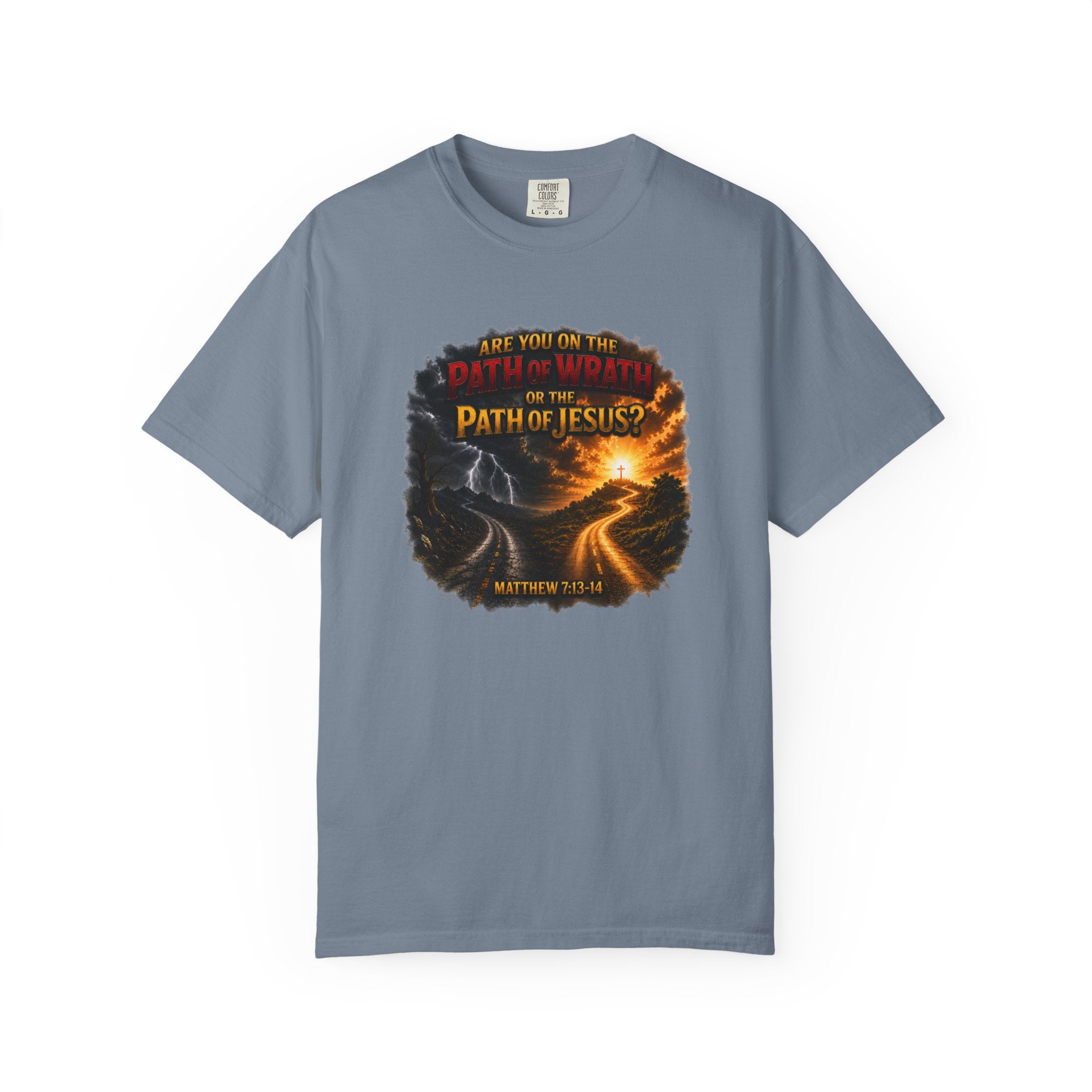 Christian Faith T-Shirt — "Path of Jesus" Matthew 7:13-14 Inspirational Tee