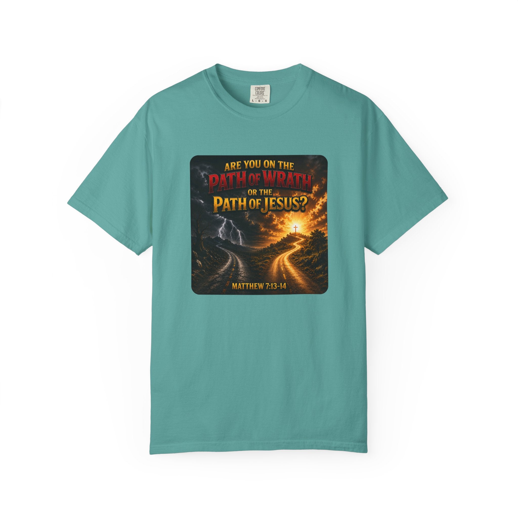 Christian Faith T-Shirt — "Path of Jesus" Matthew 7:13-14 Inspirational Tee