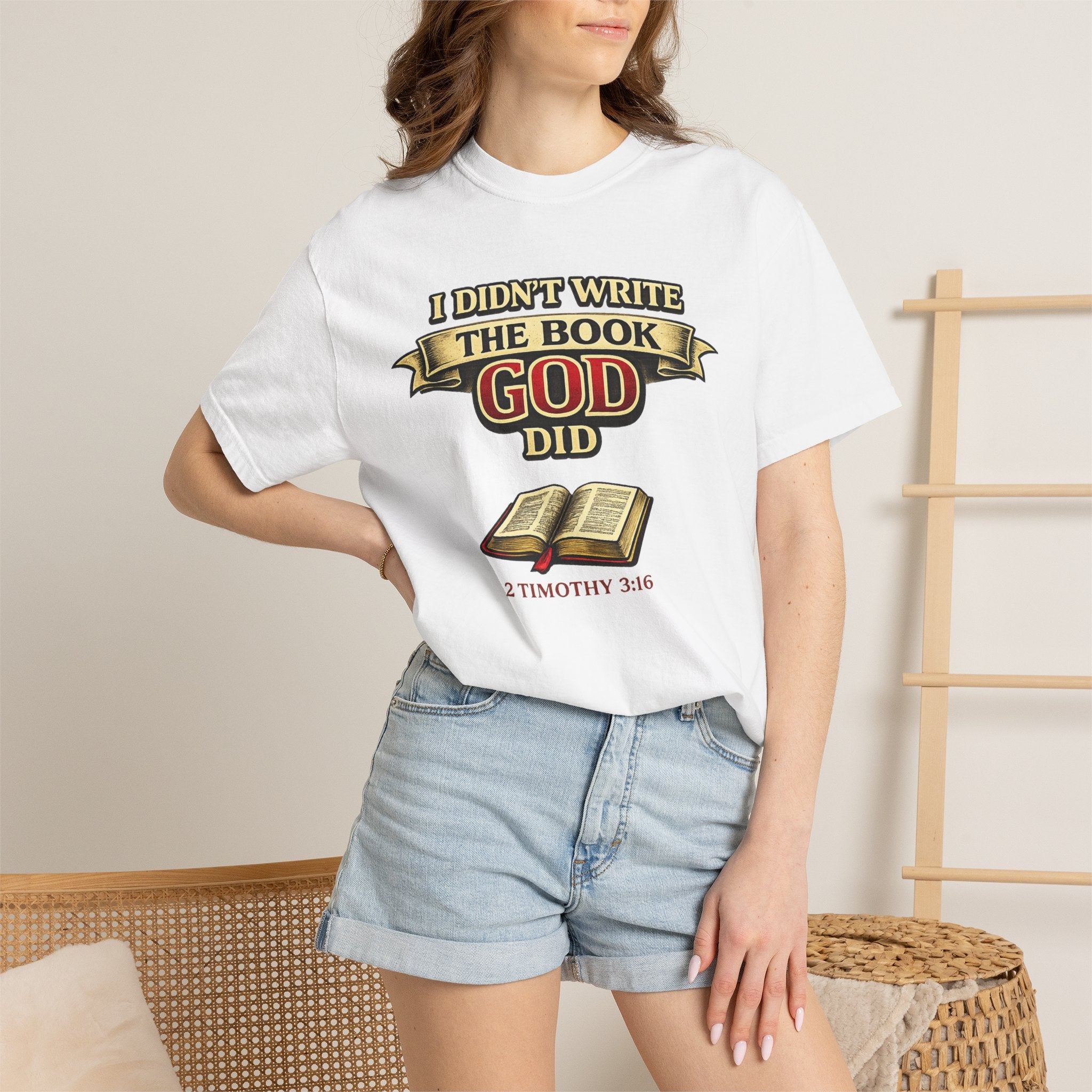 Christian T-Shirt — "I Didn't Write the Book, God Did" (2 Timothy 3:16)
