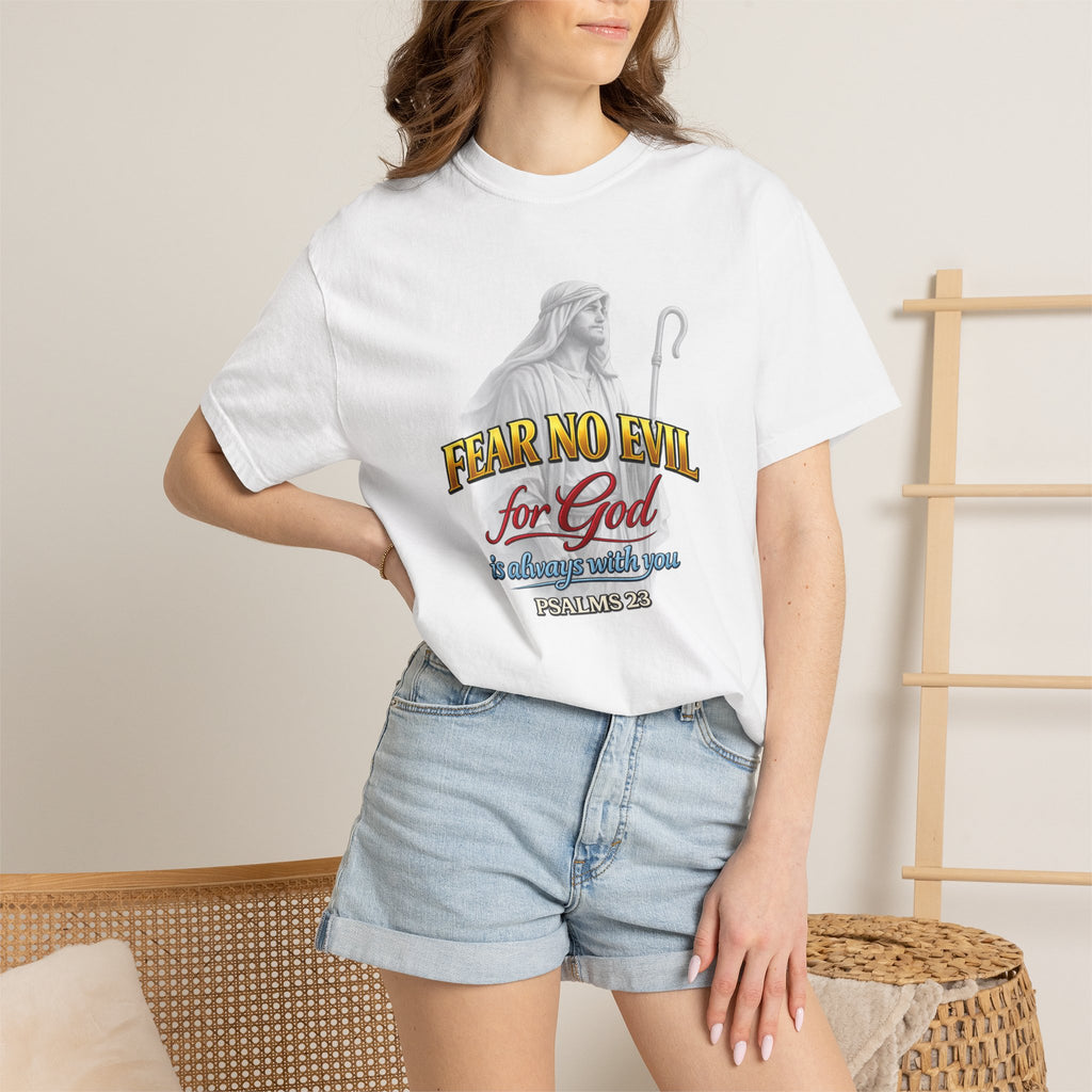 Faith Graphic T-Shirt — “Fear No Evil for God” Psalm 23 Christian Tee