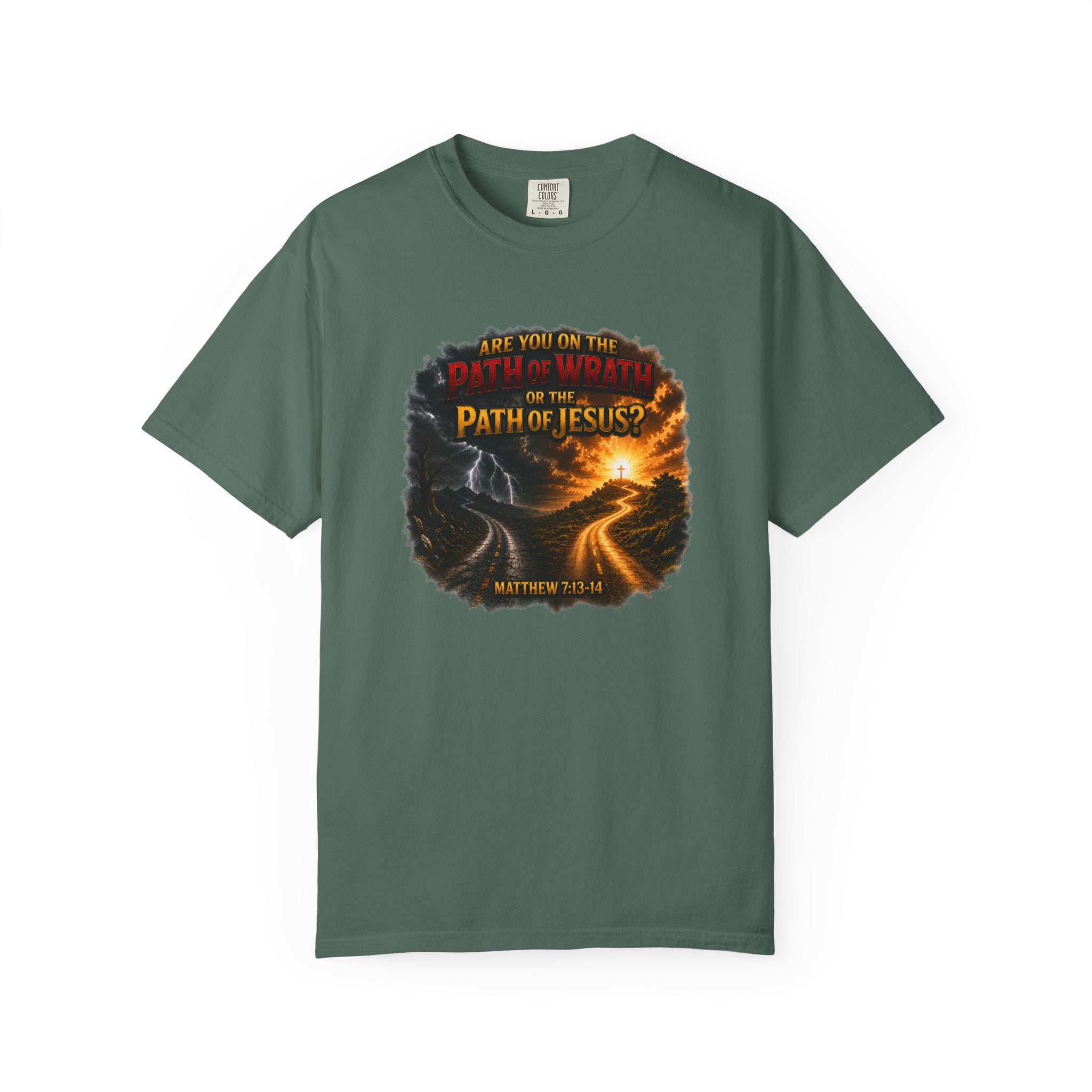 Christian Faith T-Shirt — "Path of Jesus" Matthew 7:13-14 Inspirational Tee