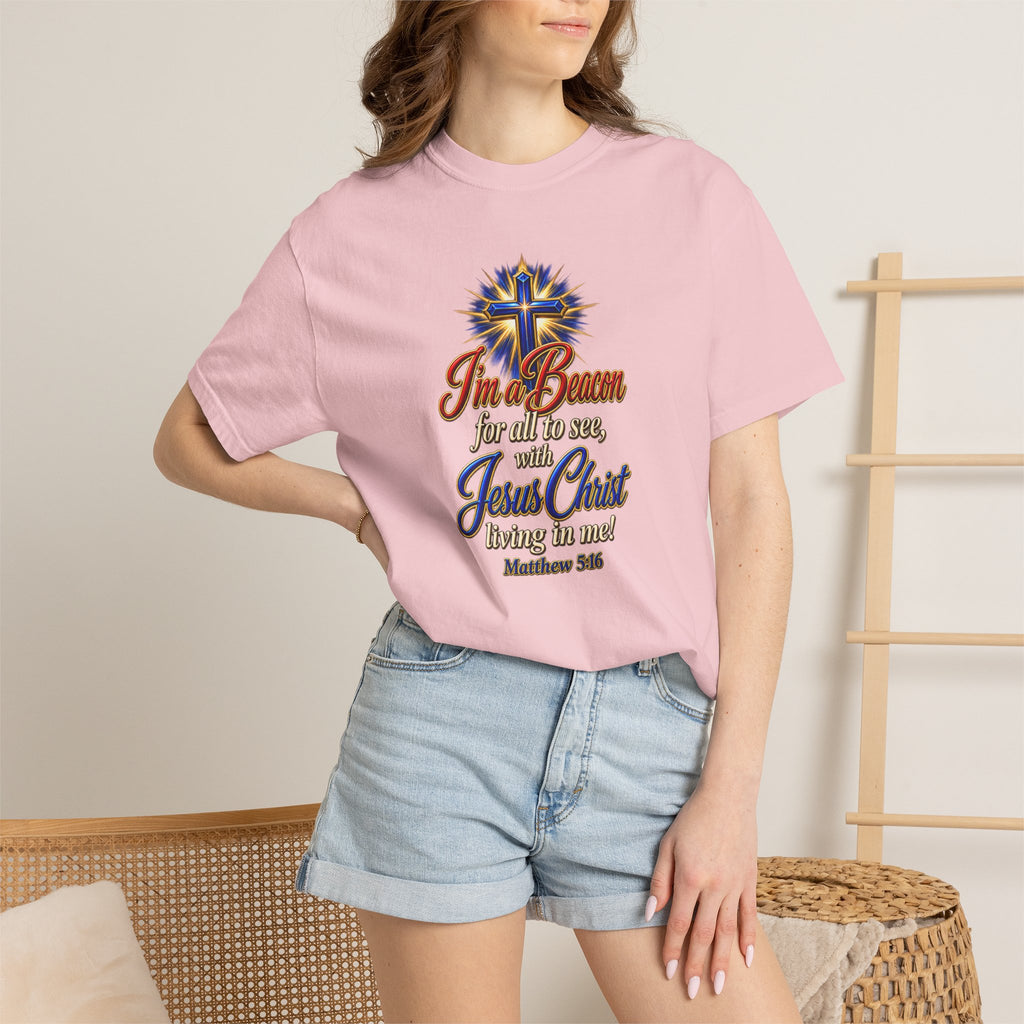 I’m a Beacon for All to See Jesus Christ T-Shirt — Christian Faith Cross Tee (Full Armor of God)