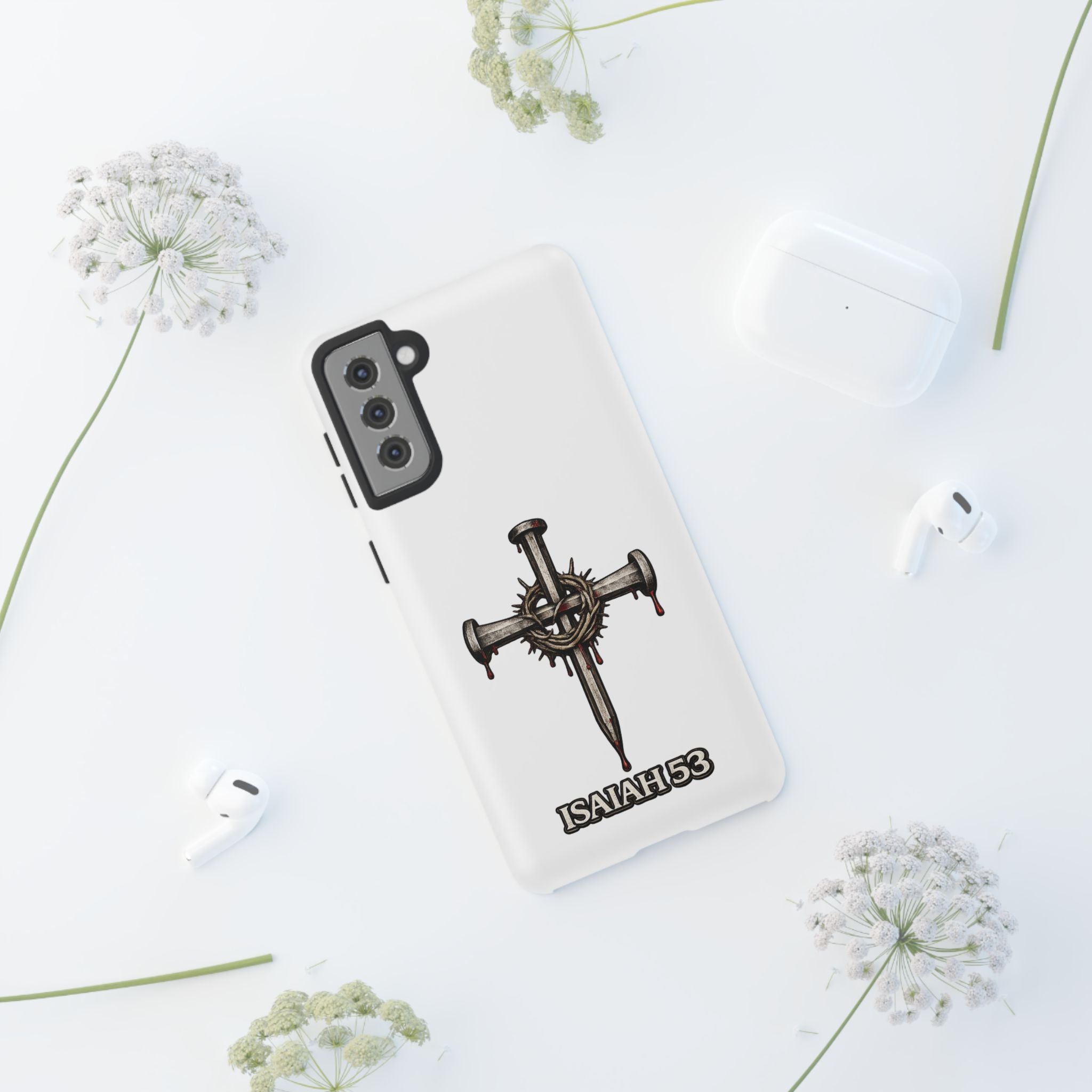 Isaiah 53 Cross Phone Case – Christian Faith Tough Phone Cover