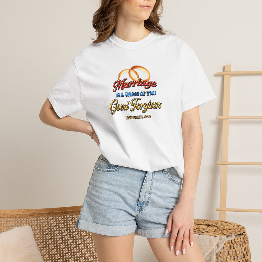 Marriage Is a Work of Two Good Forgivers Wedding Rings T-Shirt