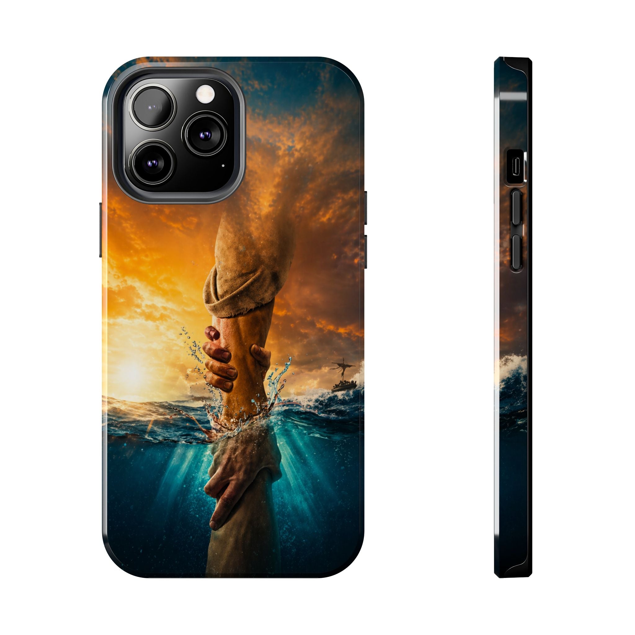 Phone Case — 'He Will Lift You' Inspirational Rescue Design