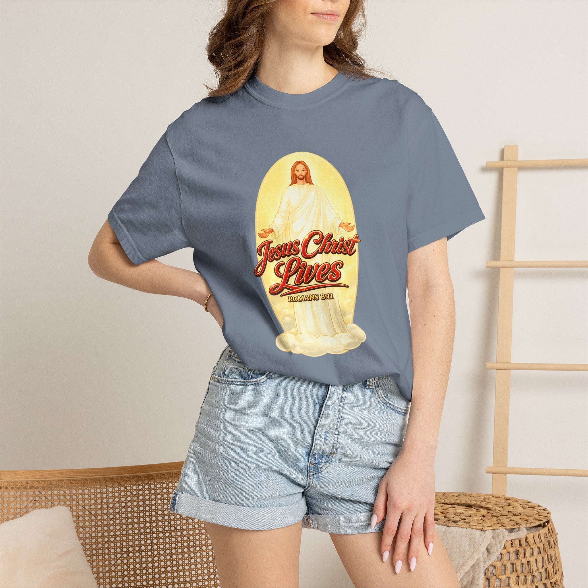 Jesus Christ Lives T-Shirt — Faith Graphic Tee with ‘Full Armor of God’ Back