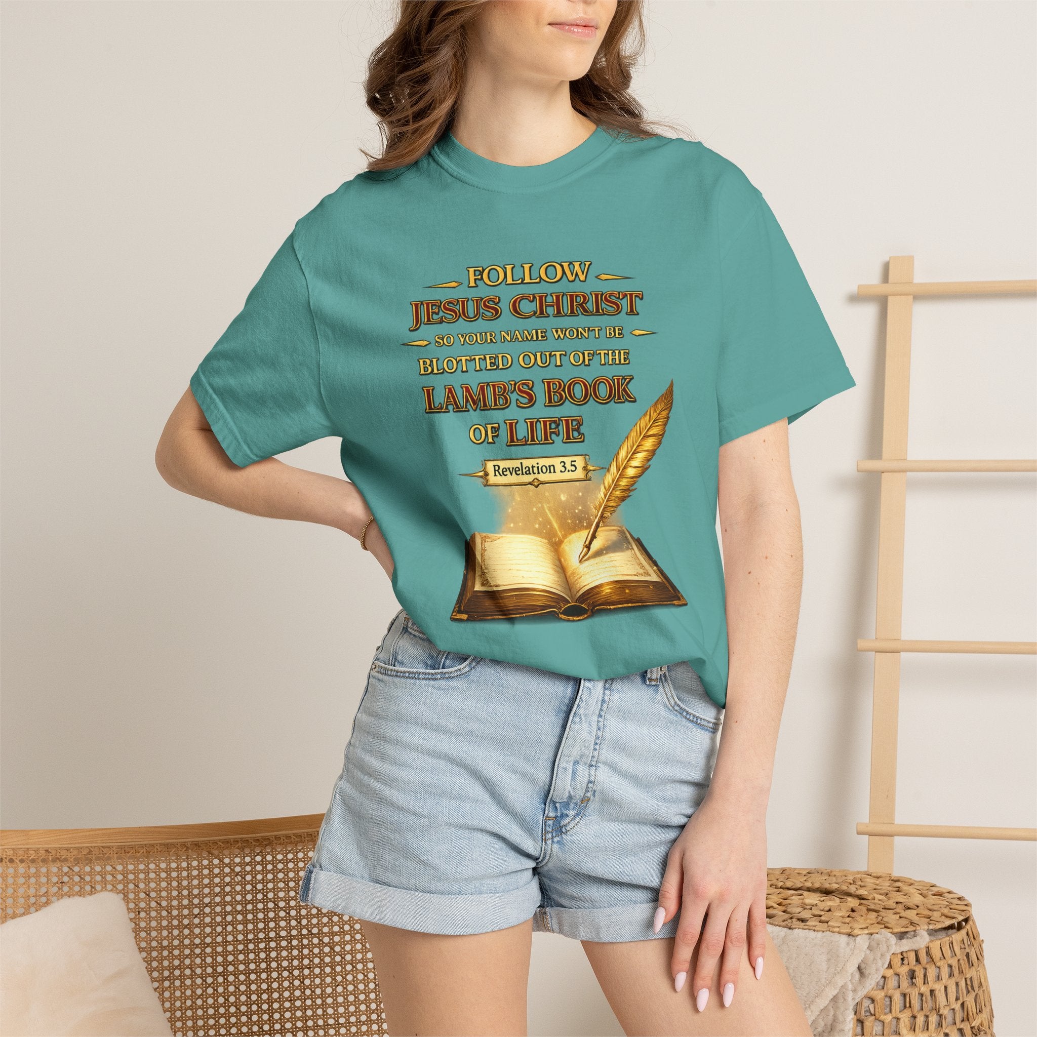 Follow Jesus Christ T-Shirt — "Blotted Out of the Lamb's Book of Life" Religious Christian Tee