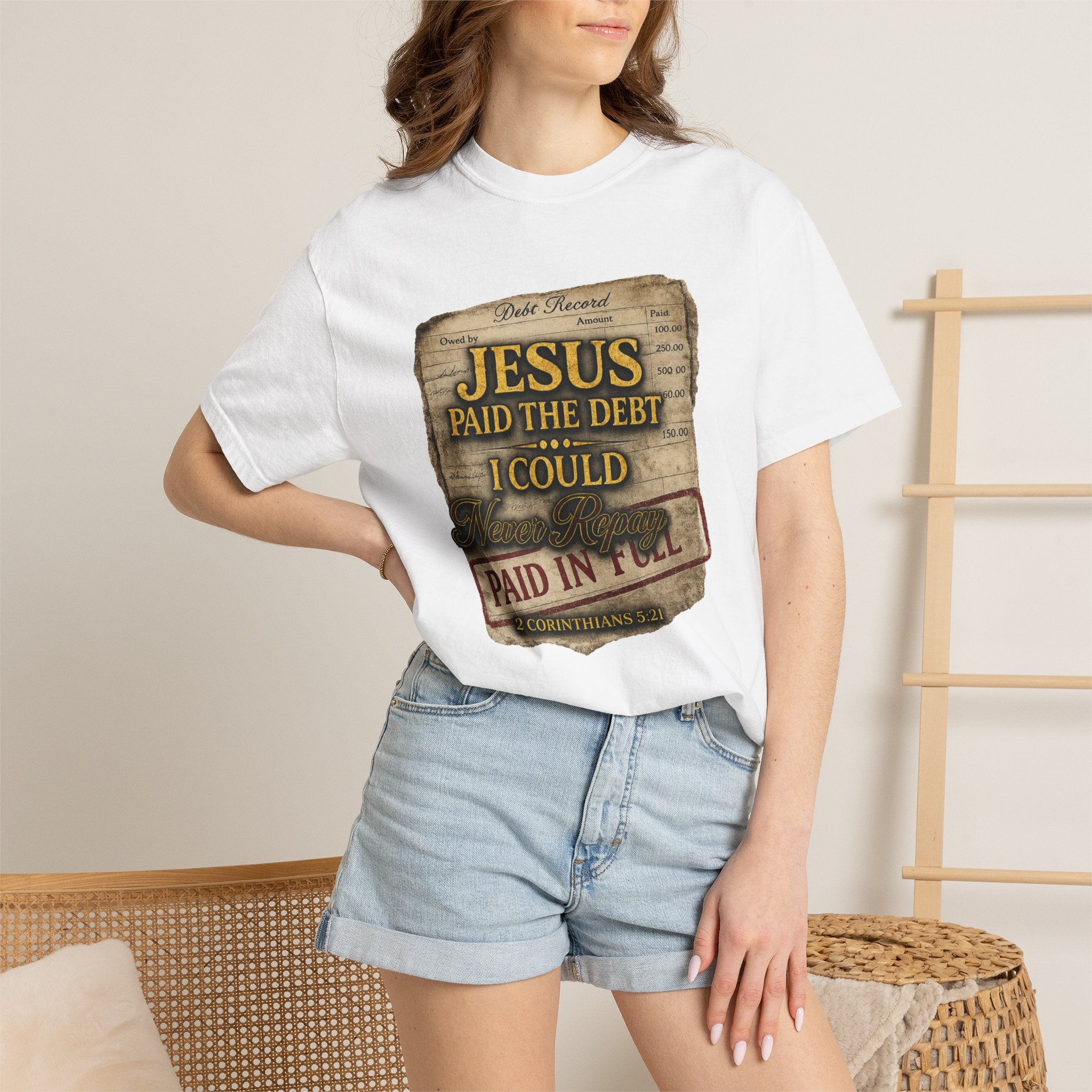 Christian T-Shirt — "Jesus Paid the Debt I Couldn’t" Faith Tee (Paid in Full)