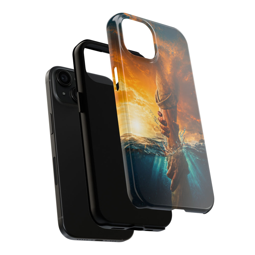 Phone Case — 'He Will Lift You' Inspirational Rescue Design