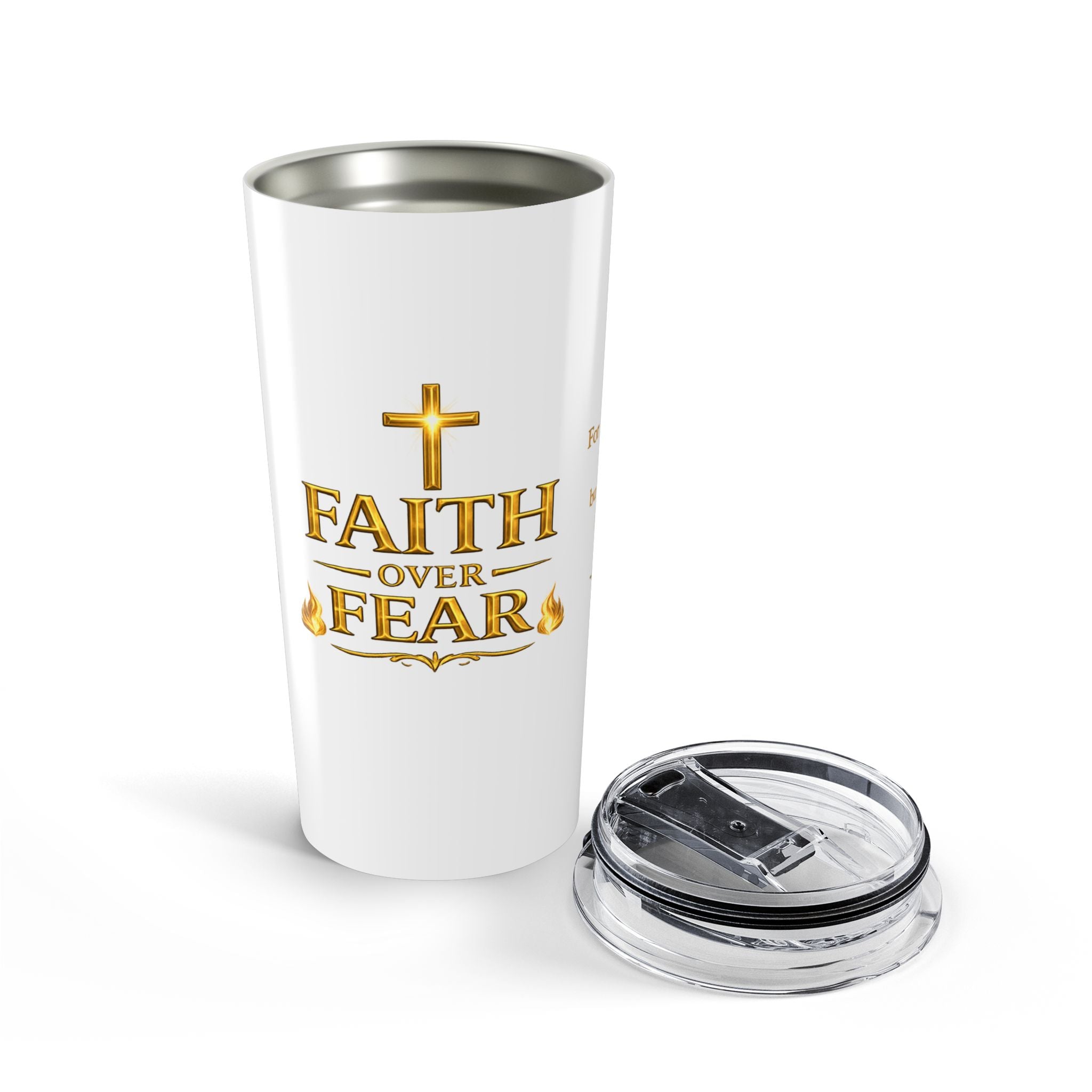 Faith Over Fear 20oz Tumbler – Inspirational Christian Travel Mug