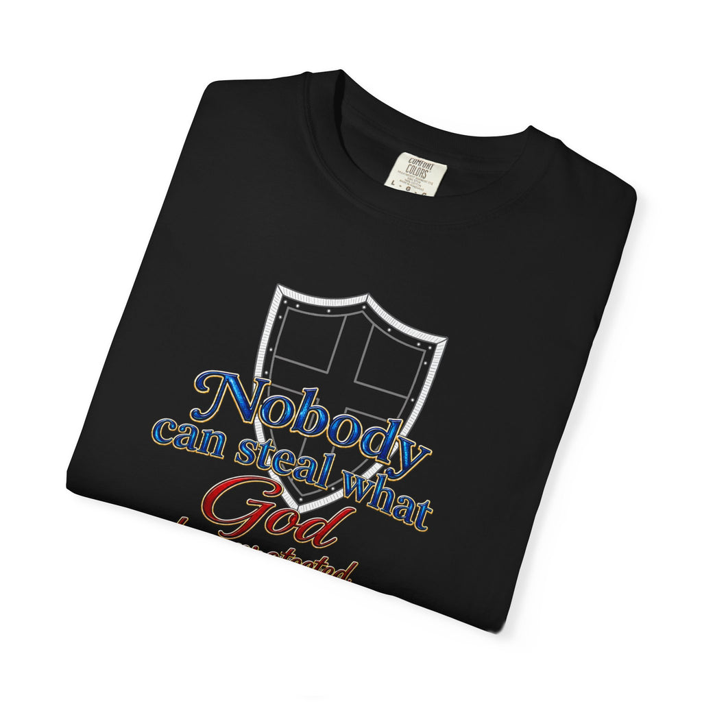 Faith Shield T‑Shirt — "Nobody Can Steal What God Has Protected" Christian Tee