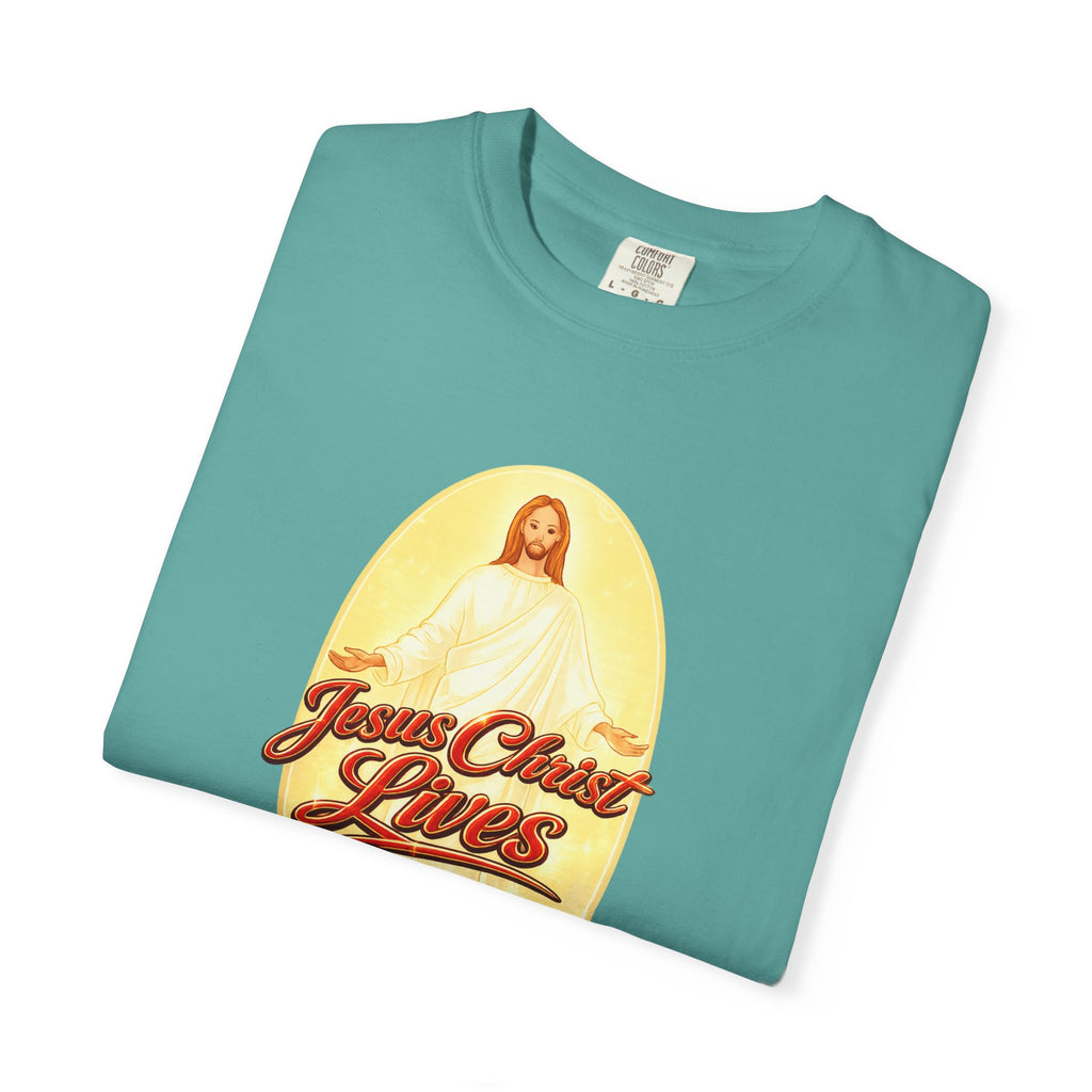 Jesus Christ Lives T-Shirt — Faith Graphic Tee with ‘Full Armor of God’ Back