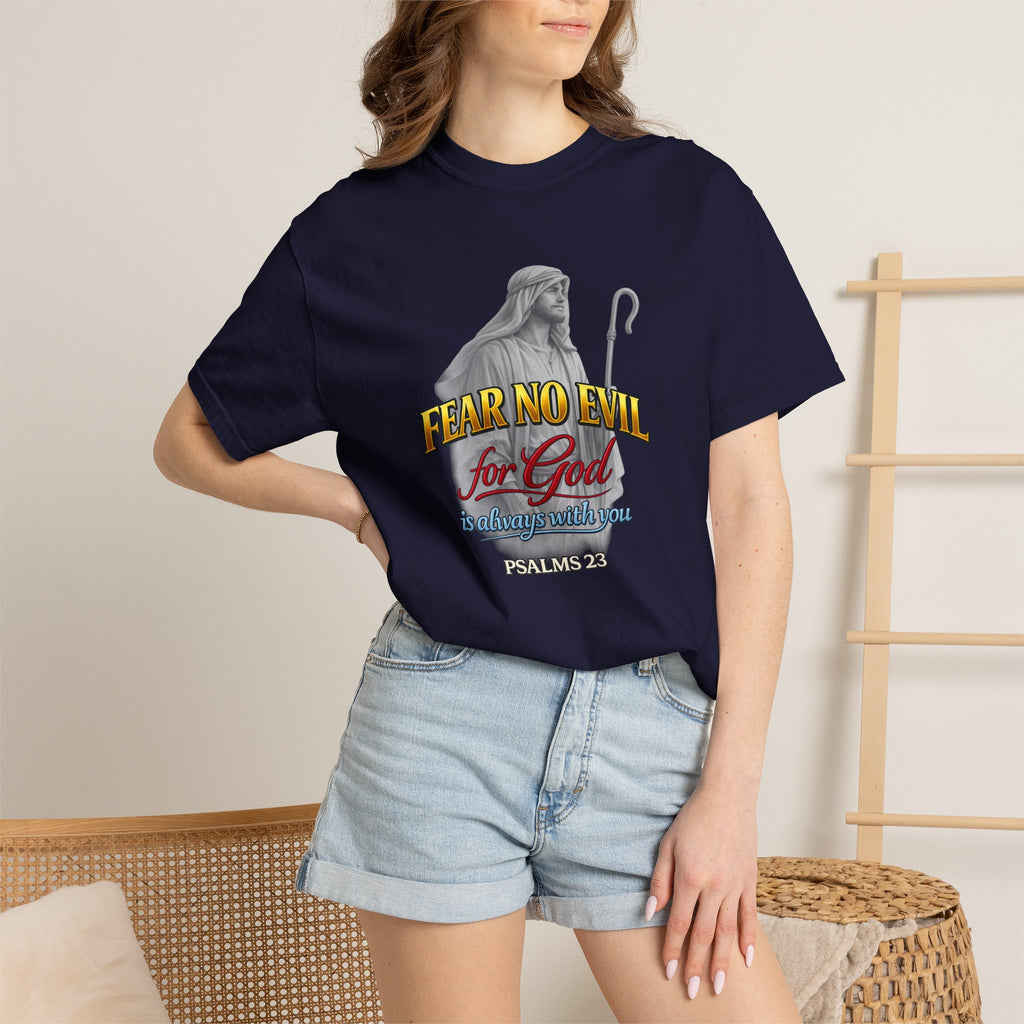 Faith Graphic T-Shirt — “Fear No Evil for God” Psalm 23 Christian Tee