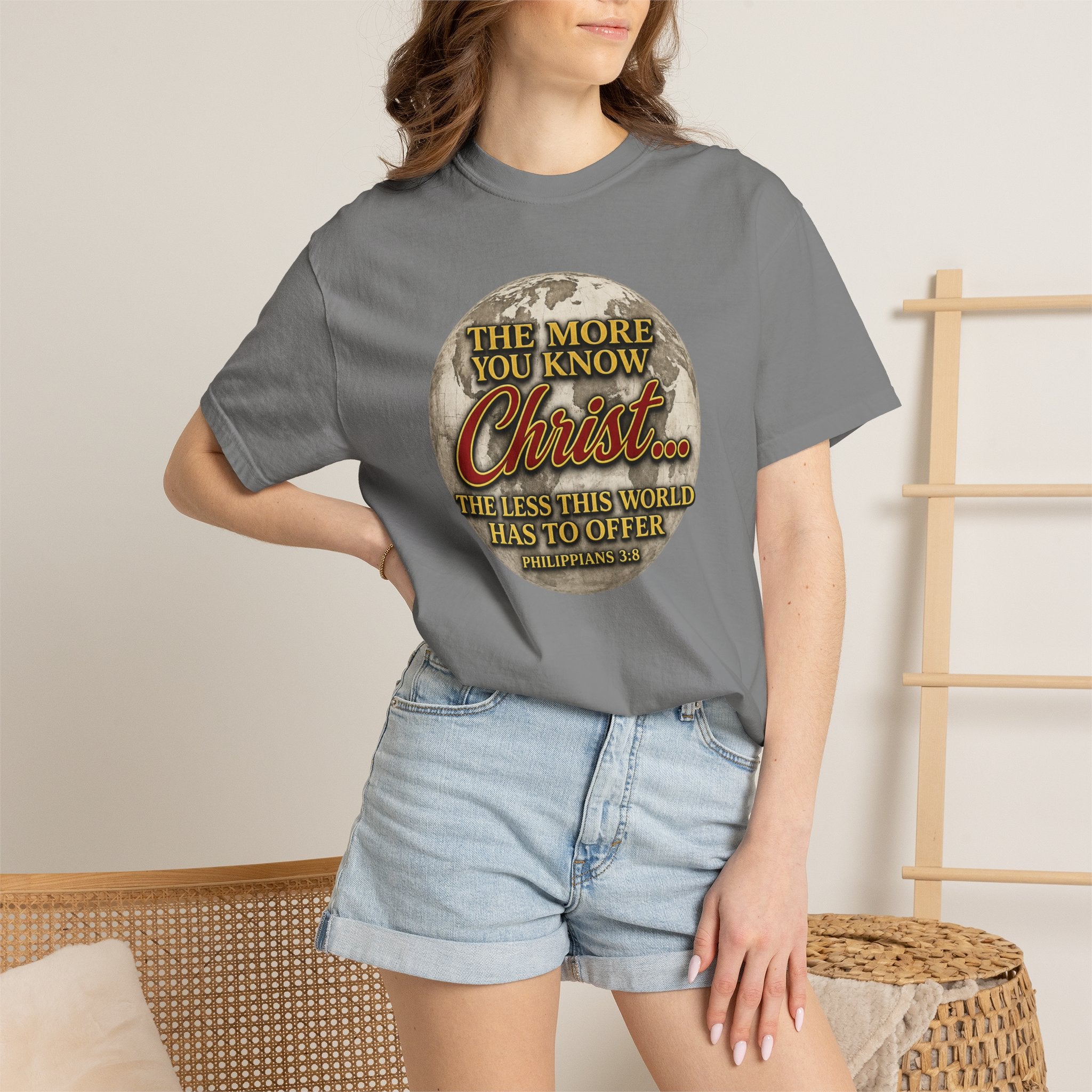 Christian T-Shirt — “The More You Know Christ” Inspirational Faith Tee
