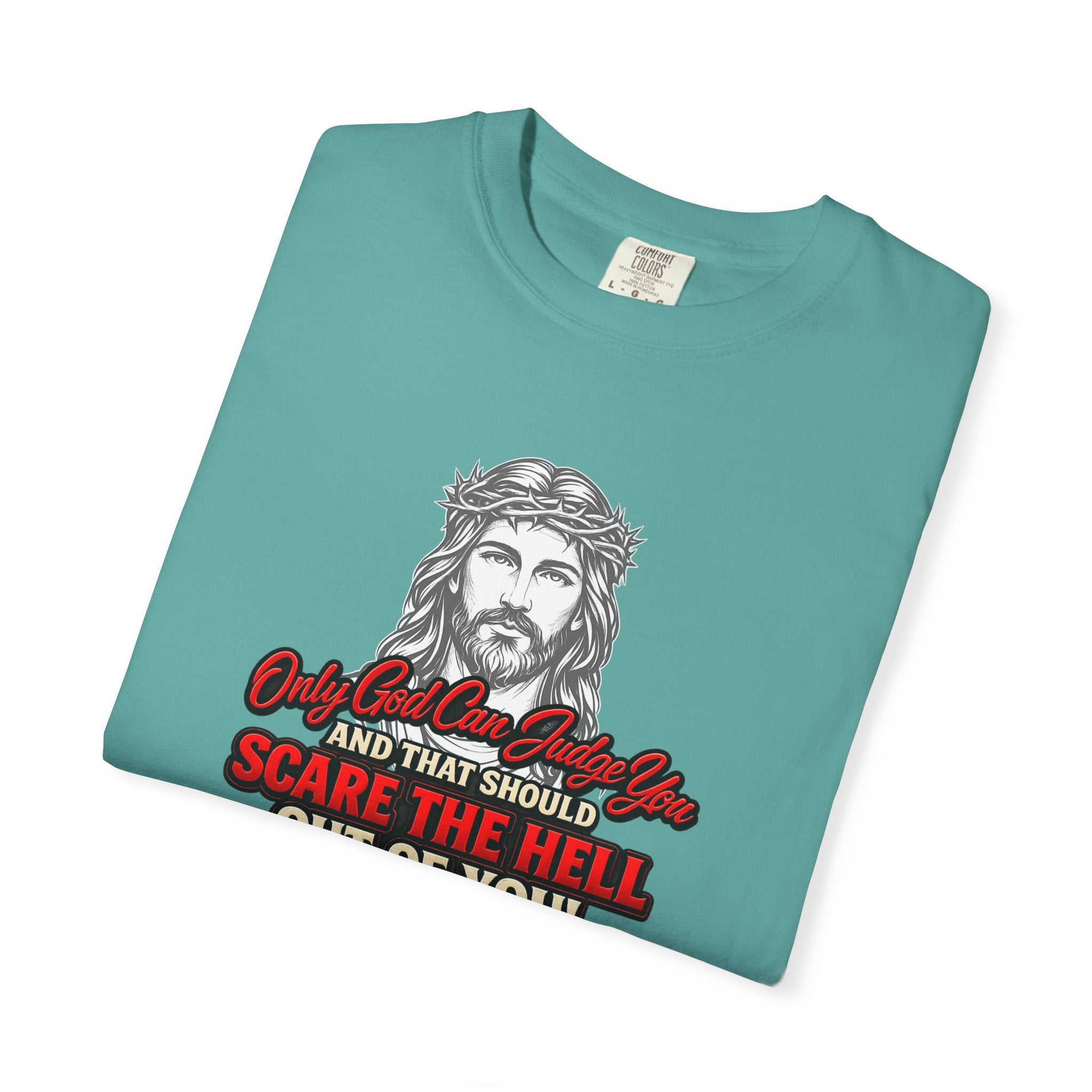 Religious Graphic T-Shirt — "Only God Can Judge You" (Full Armor of God)