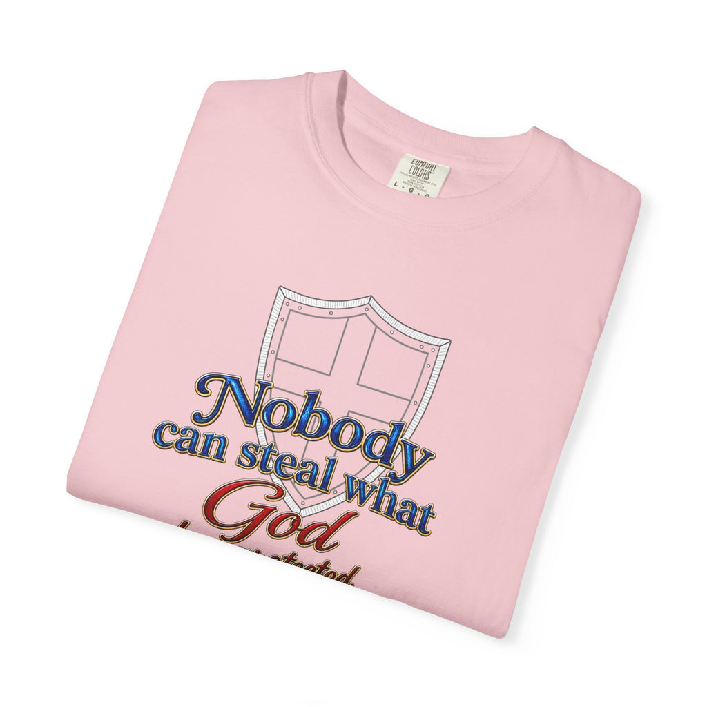 Faith Shield T‑Shirt — "Nobody Can Steal What God Has Protected" Christian Tee
