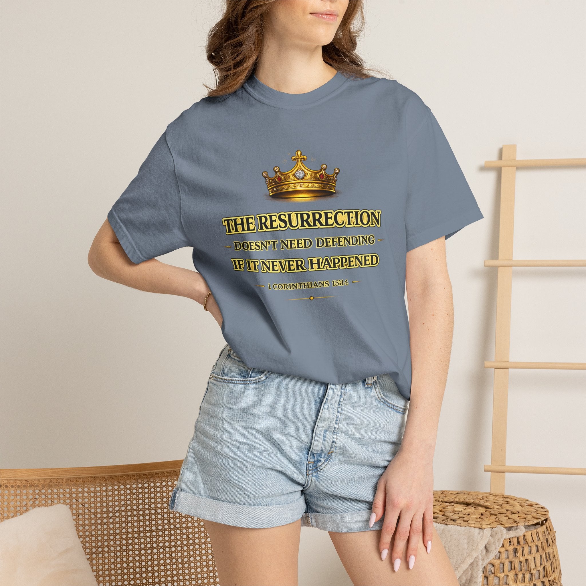 Resurrection Crown T-Shirt — Biblical 1 Corinthians Faith Tee