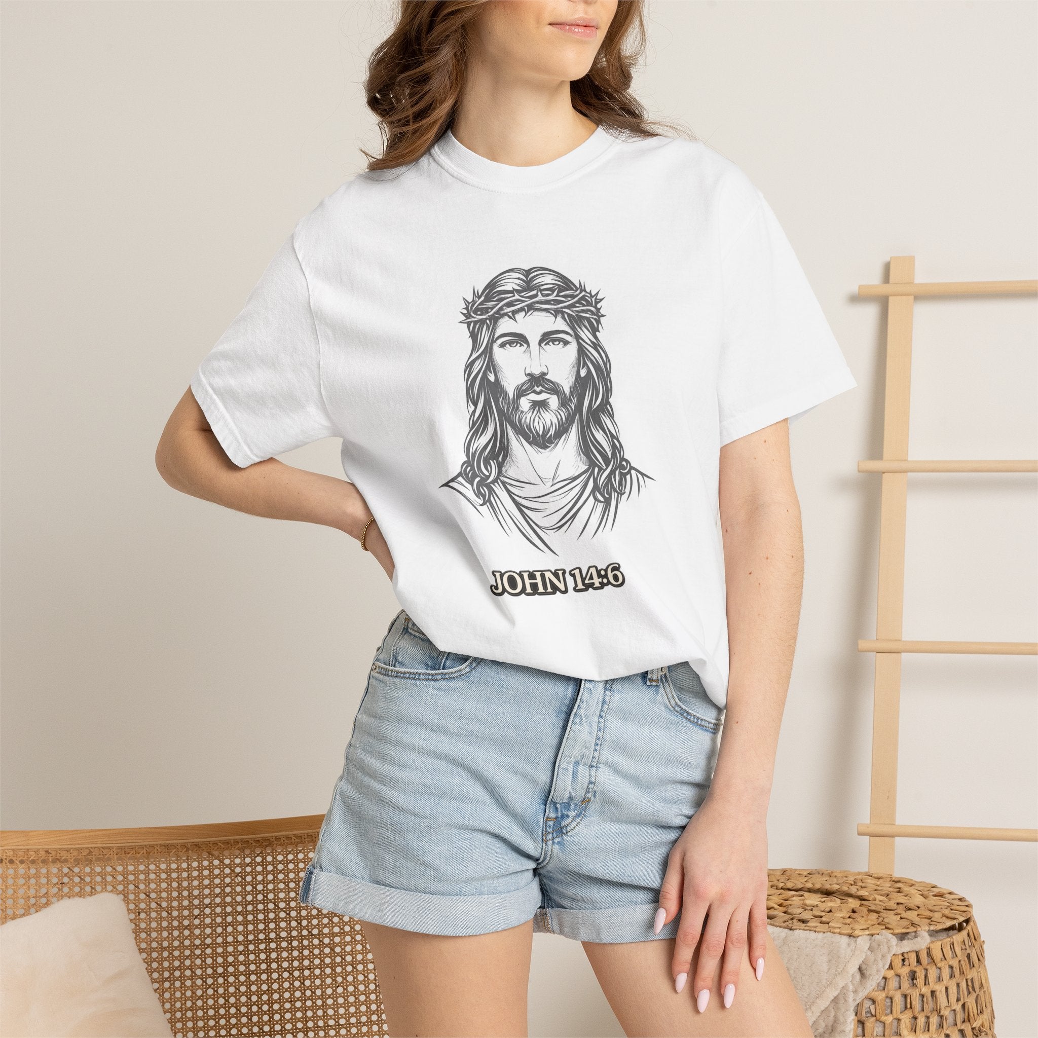 Jesus Portrait T-Shirt — John 14:6 Faith Tee