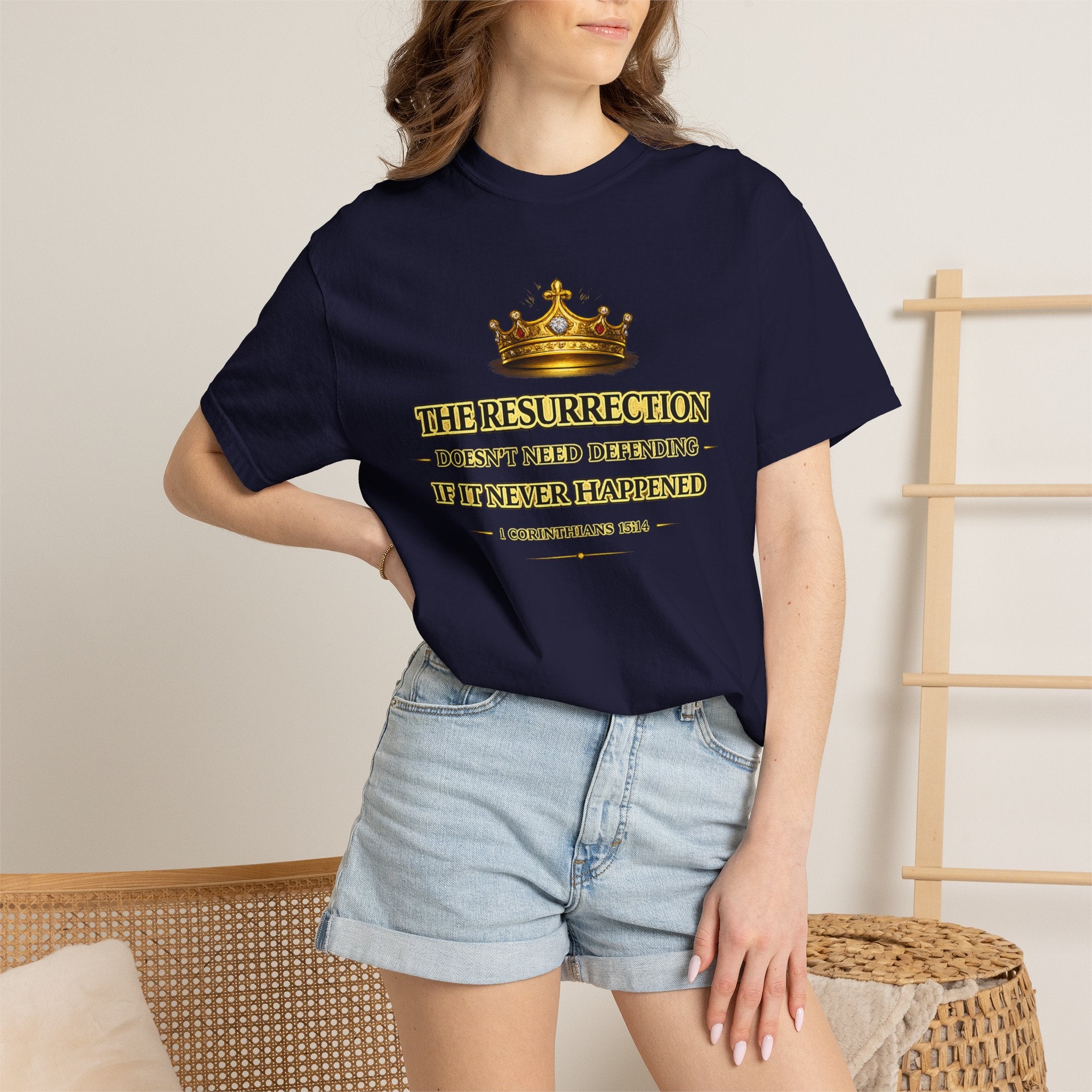 Resurrection Crown T-Shirt — Biblical 1 Corinthians Faith Tee