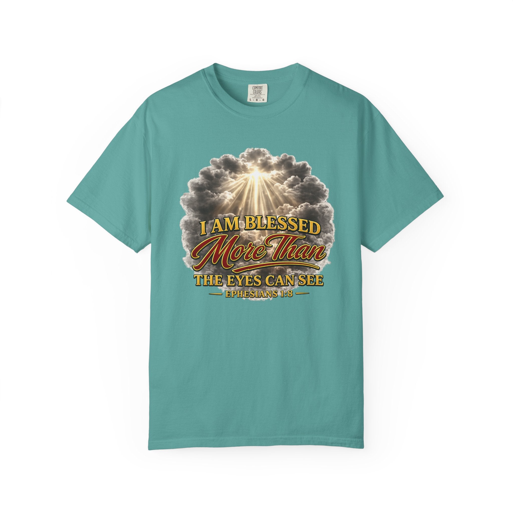 Blessed Beyond Sight T-Shirt — "I Am Blessed More Than The Eyes Can See" Christian Faith Tee