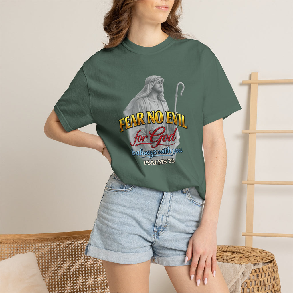 Faith Graphic T-Shirt — “Fear No Evil for God” Psalm 23 Christian Tee