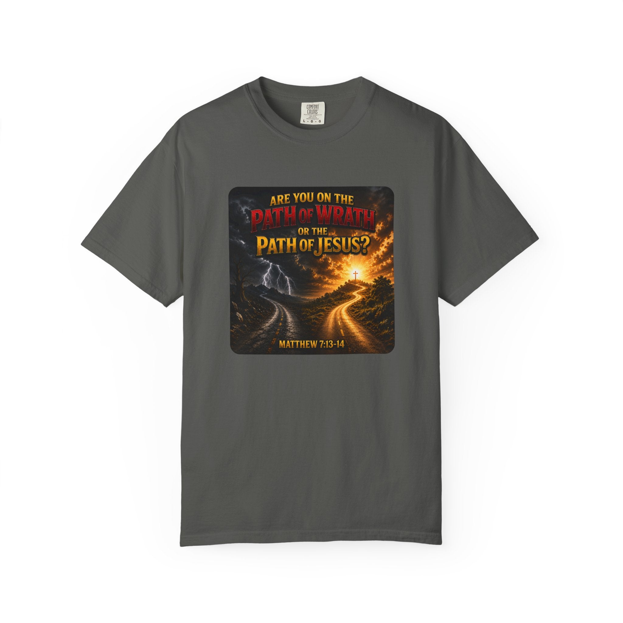 Christian Faith T-Shirt — "Path of Jesus" Matthew 7:13-14 Inspirational Tee